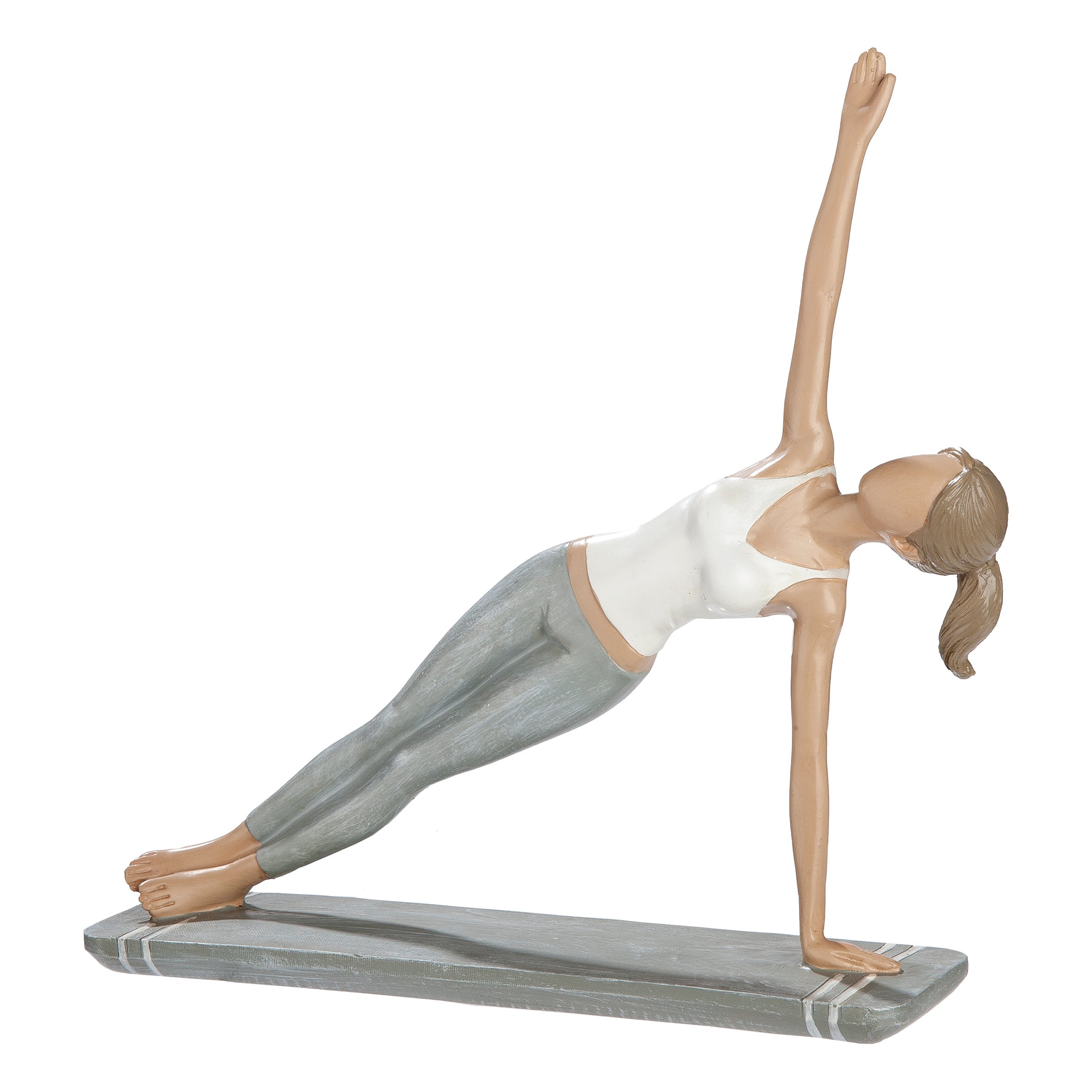 Yogamotiv 21cm"Hannah" weiß/hellgrau (Kunstharz)