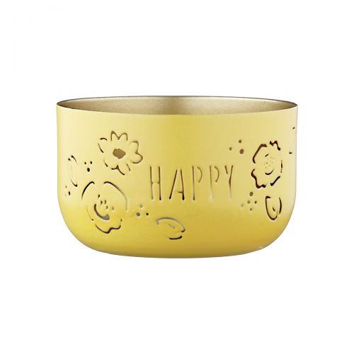 Teelicht "Happy - gelb" Ø8cm