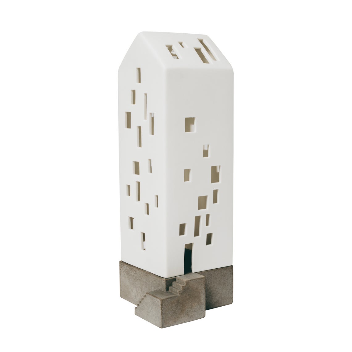 Lichthaus "Apartmenthaus" 26,5cm mit Betonsockel Lichthaus "Apartmenthaus" 26,5cm mit Betonsockel