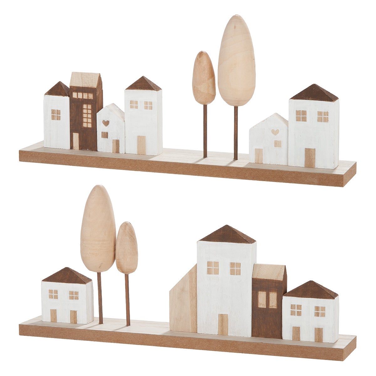 Standrelief "City" 6x34x16cm (Holz)
