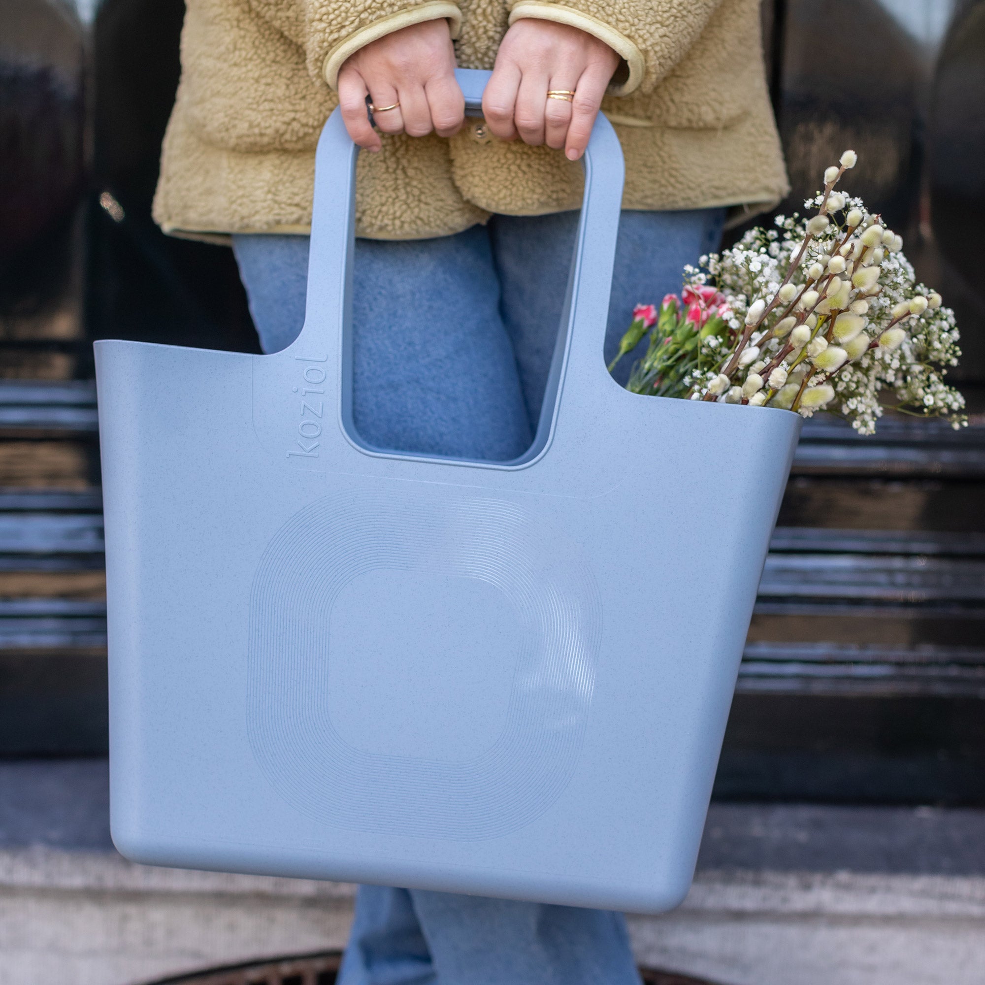 Tasche TASCHE XL nature flower blue Tasche TASCHE XL nature flower blue