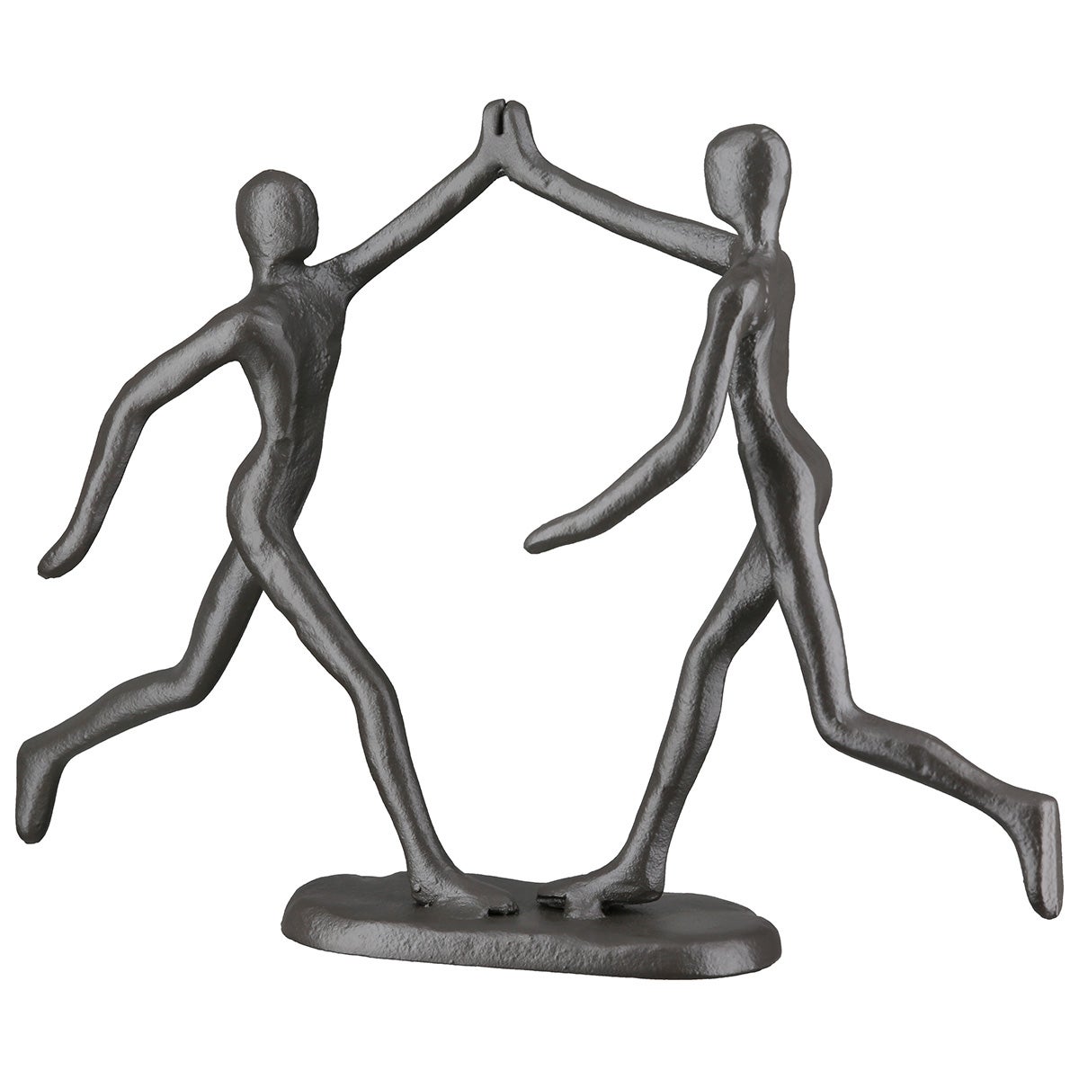 Skulptur Paar "High Five" (Bronzeoptik aus Eisen)
