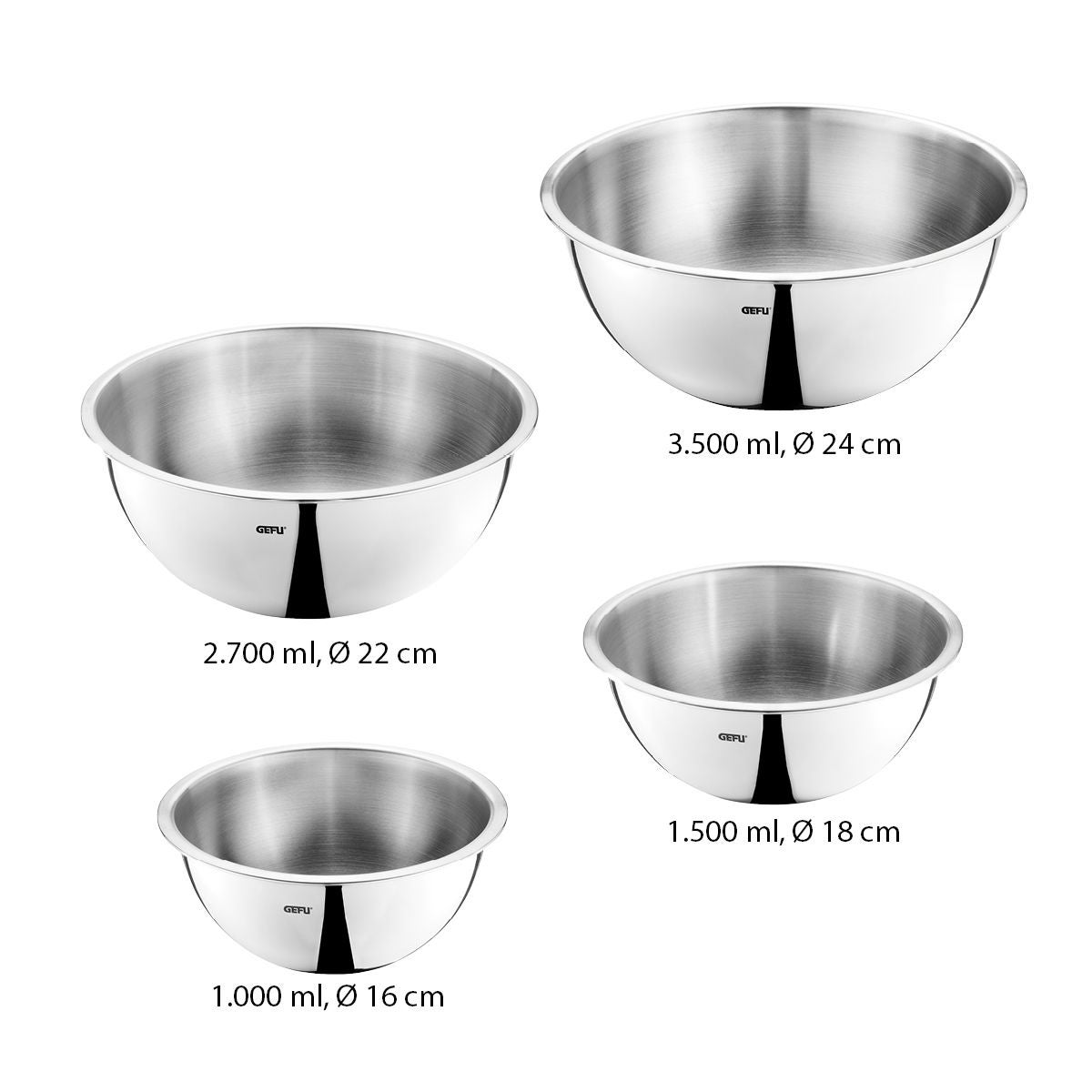 Edelstahlschüssel-Set CAVARO, 4-tlg.