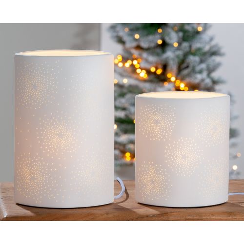 Lampe "Prickelstern" groß Porzellan
