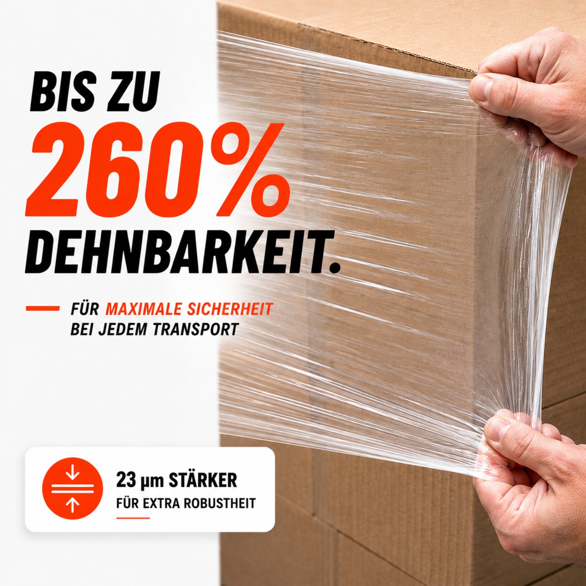 6 x Stretchfolie 50cm 2,5kg 23my transparent