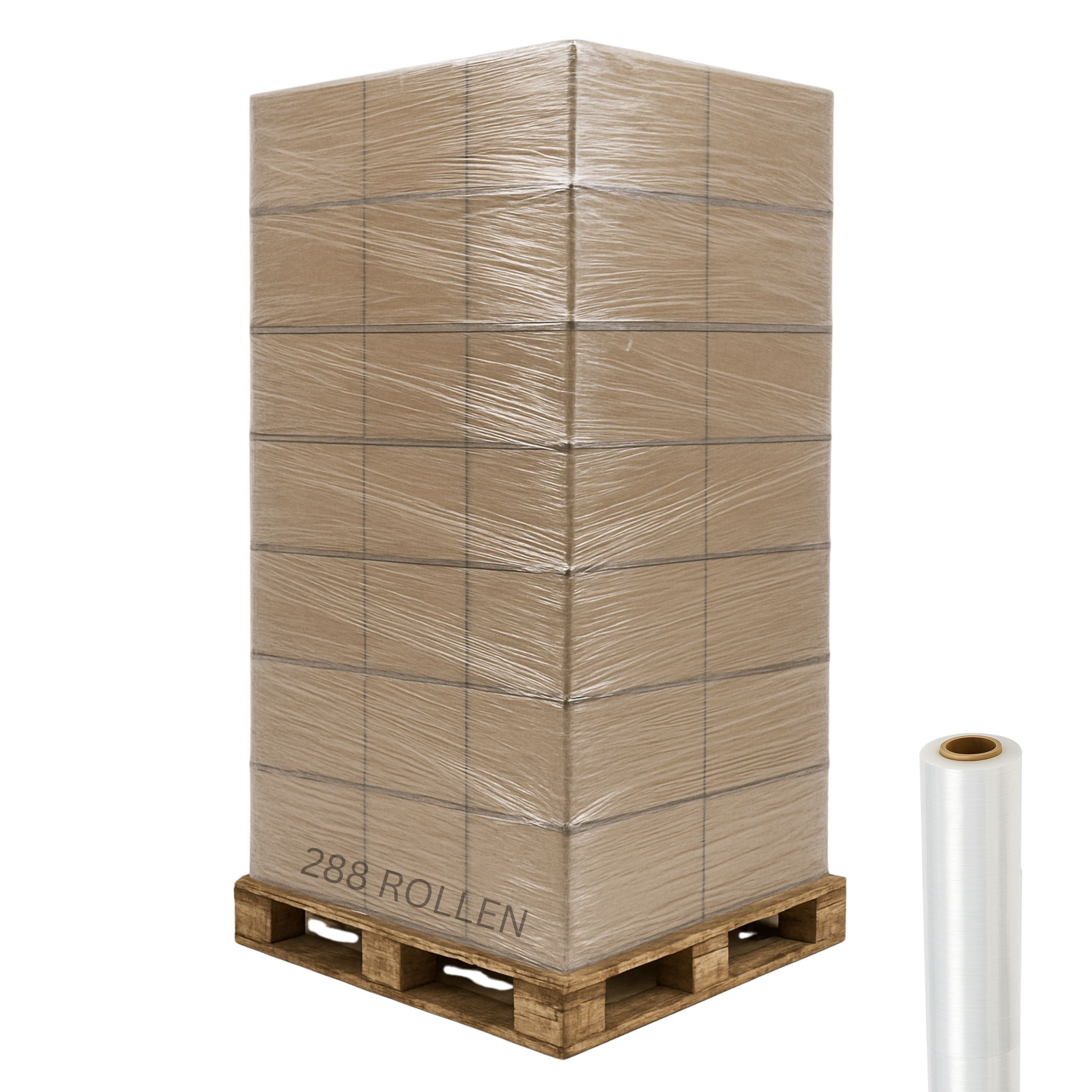 288 Rollen 1,5 kg Stretchfolie 23 my breite 500mm (transparent)