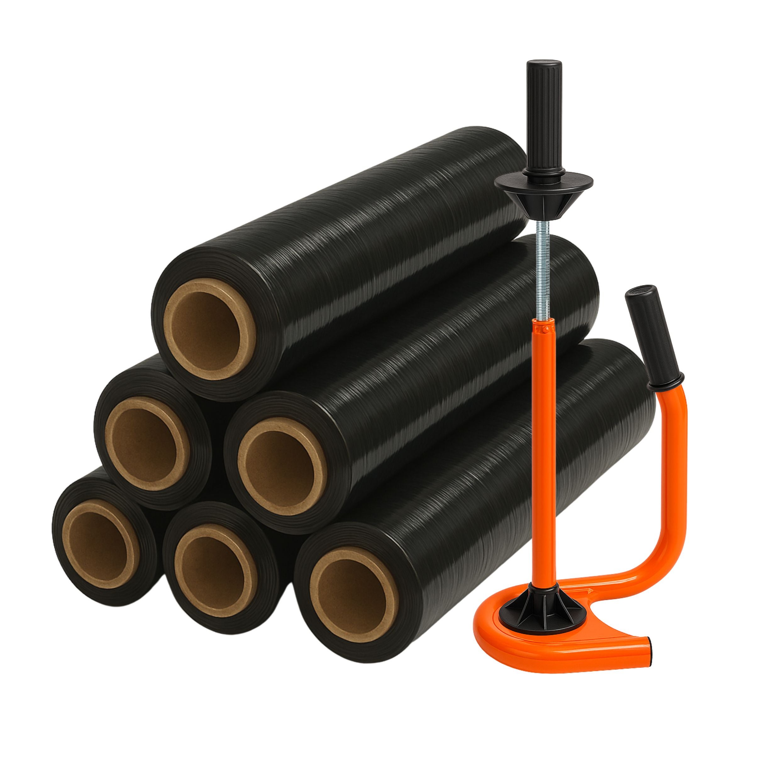 Stretchfolien Abroller Profi Orange + 6 Rollen 2,5 kg Stretchfolie 23 my (schwarz) Stretchfolien Abroller Profi Orange + 6 Rollen 2,5 kg Stretchfolie 23 my (schwarz)