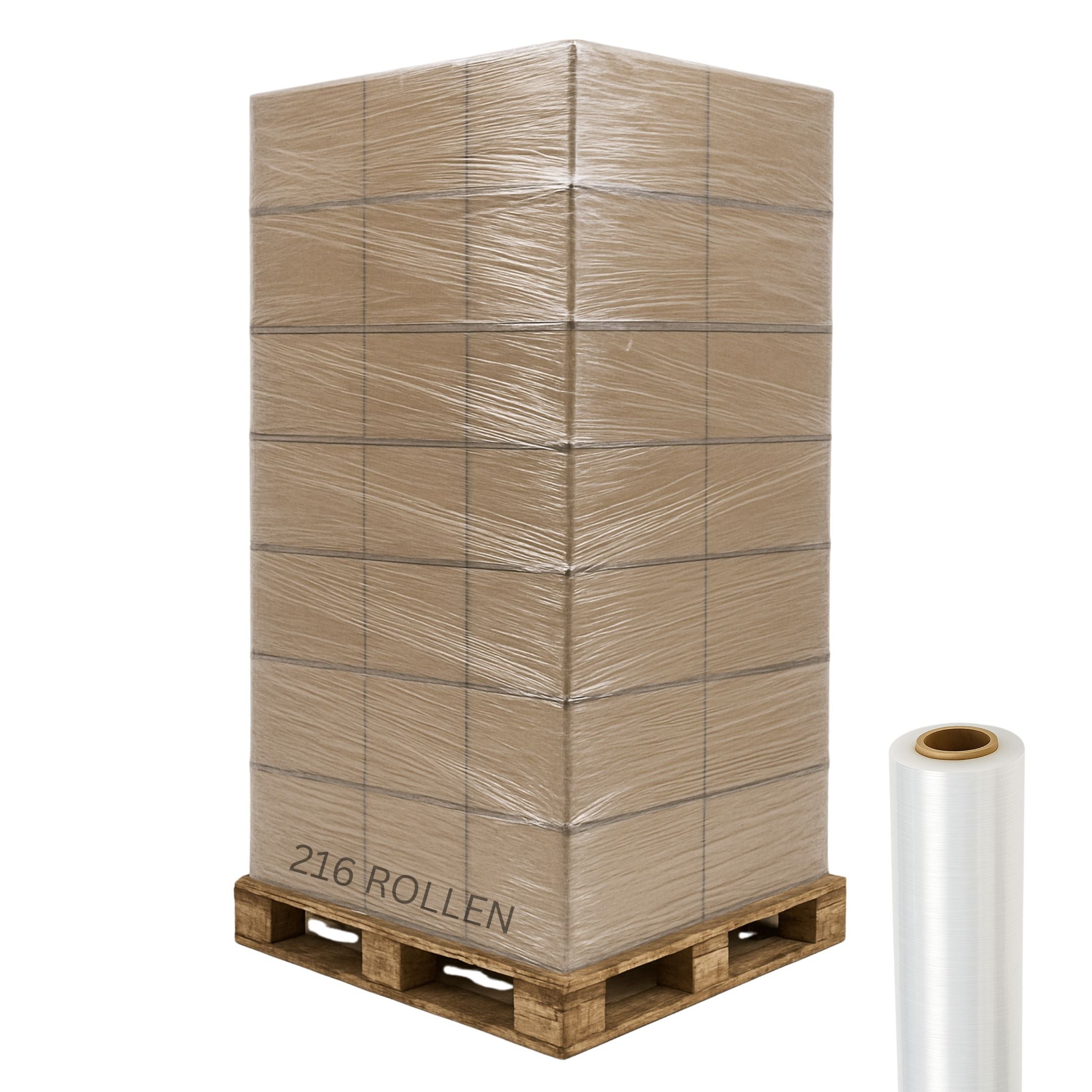 216 Rollen 2,5 kg Stretchfolie 23 my breite 500mm (transparent)