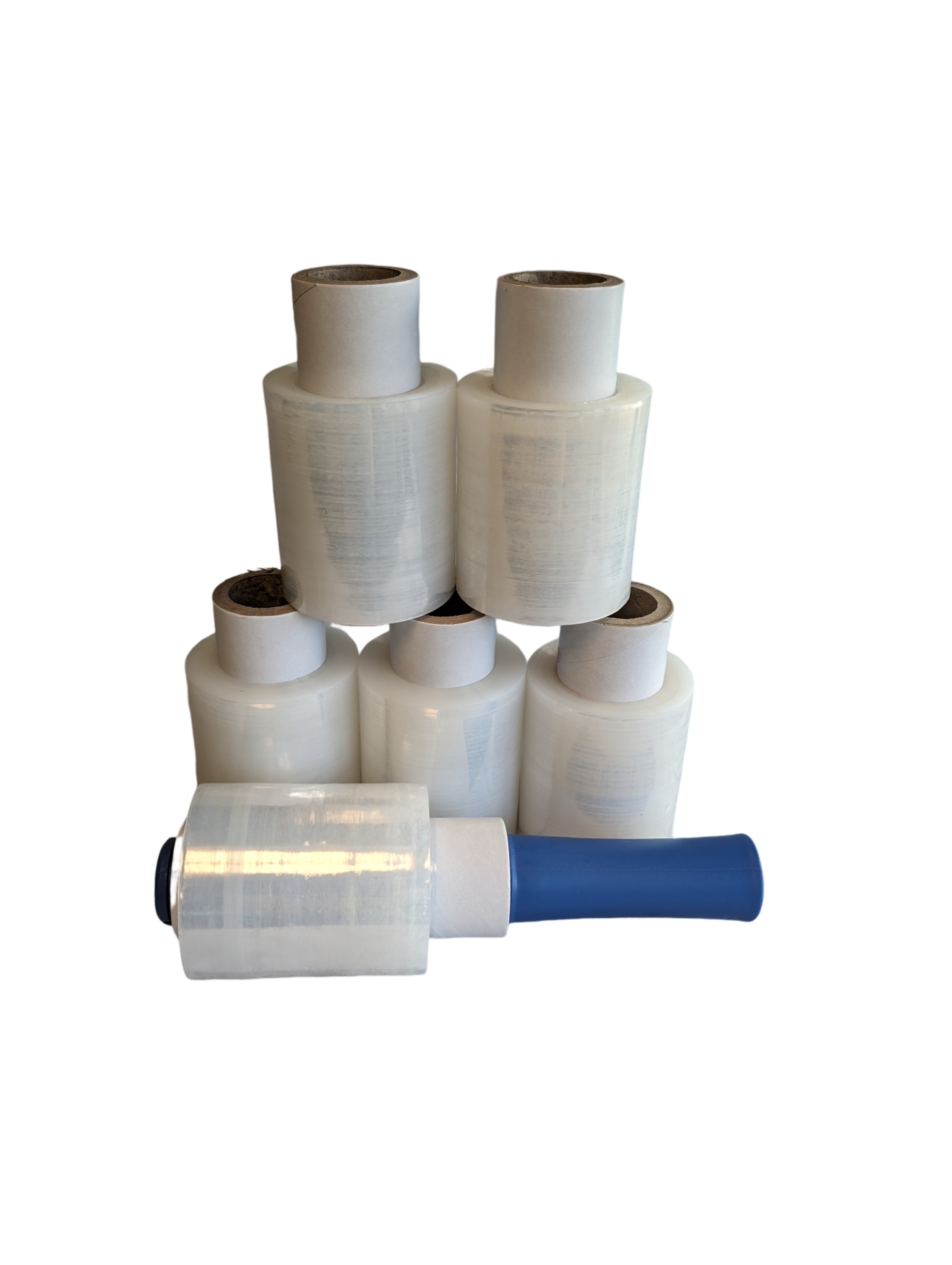6x Mini Stretchfolie 10 cm Rollen 23 my (transparent) + Abroler