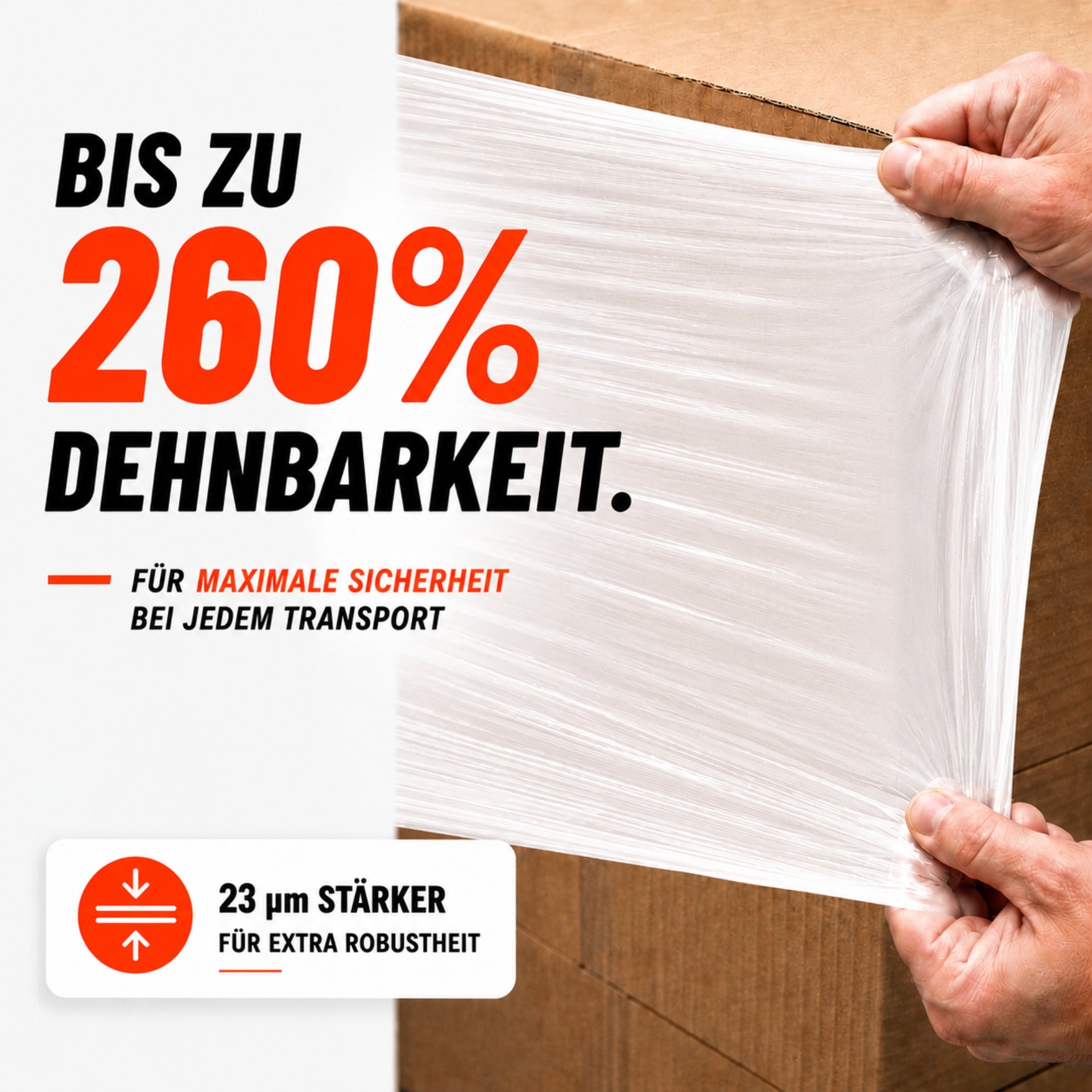 6 x Stretchfolie 50cm 2,5kg 23my weiß
