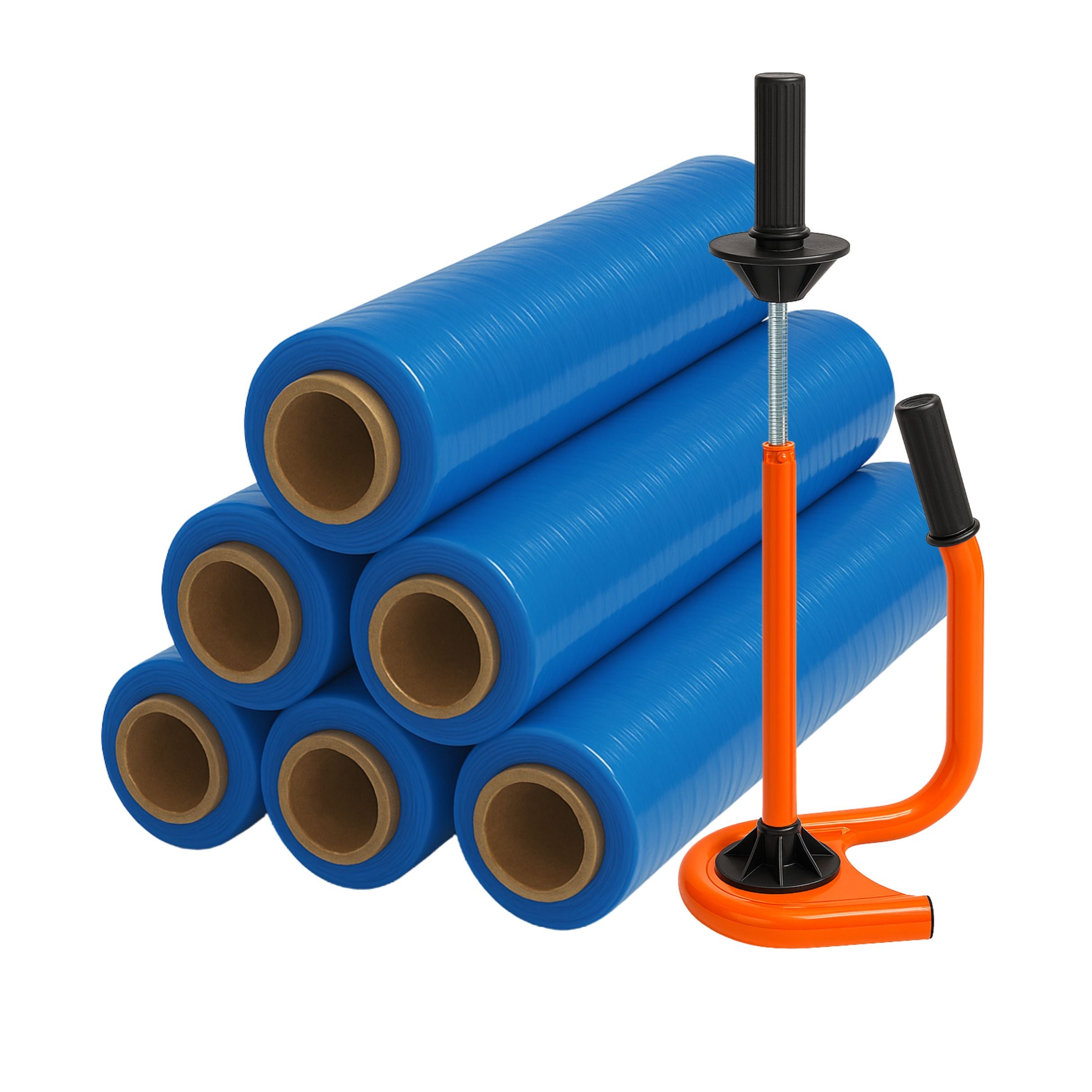 Stretchfolien Abroller Profi Orange + 6 Rollen 2,5 kg Stretchfolie 23 my (blau) Stretchfolien Abroller Profi Orange + 6 Rollen 2,5 kg Stretchfolie 23 my (blau)