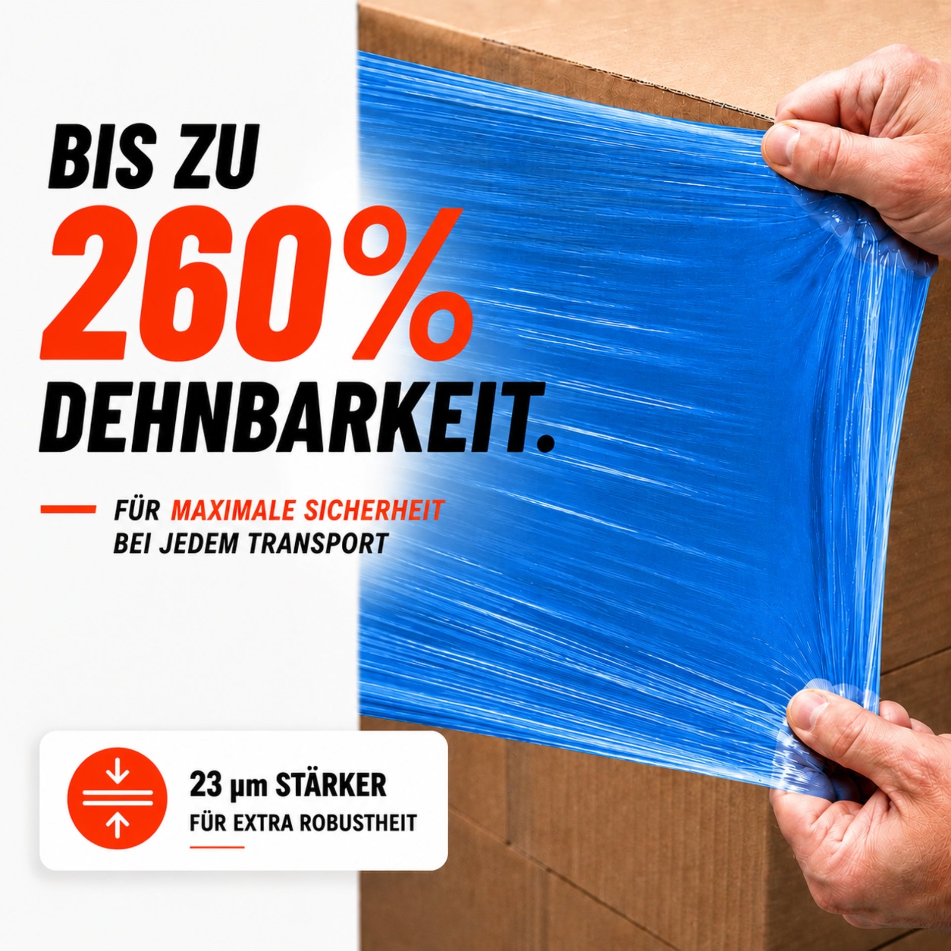 6 x Stretchfolie 50cm 2,5kg 23my blau
