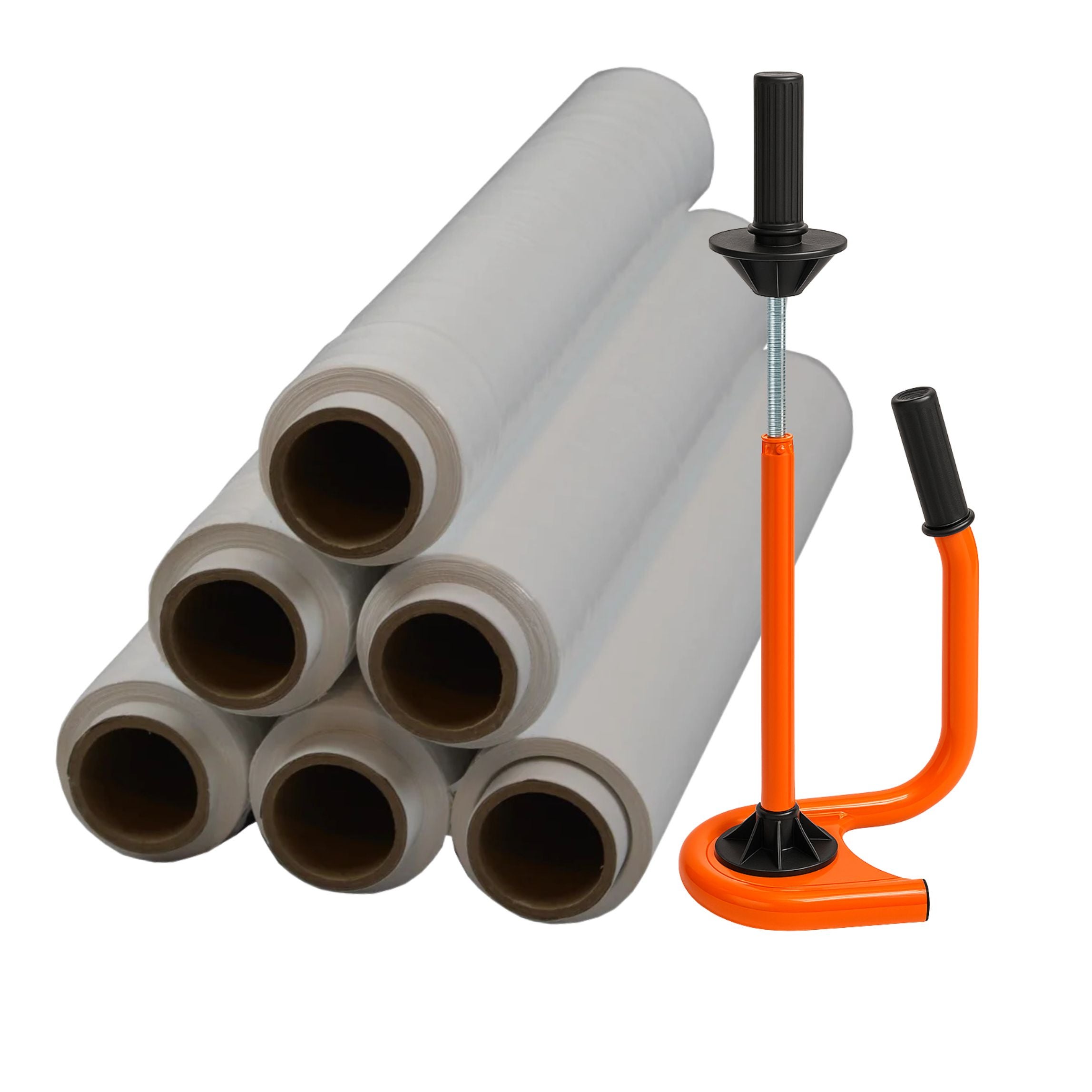 Stretchfolien Abroller Profi Orange + 6 Rollen 2,5 kg Stretchfolie 23 my (weiß) Stretchfolien Abroller Profi Orange + 6 Rollen 2,5 kg Stretchfolie 23 my (weiß)
