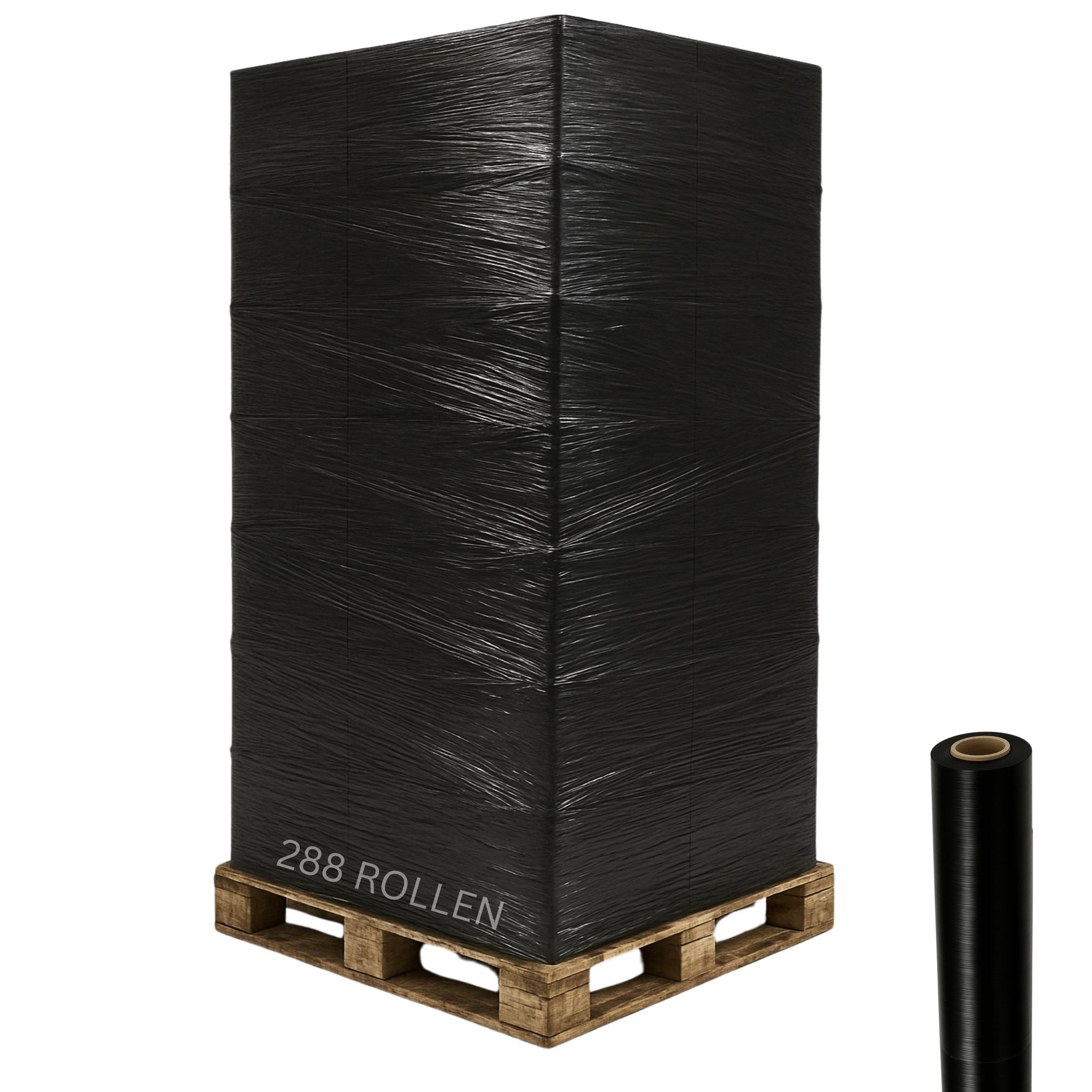 288 Rollen 1,5 kg Stretchfolie 23 my breite 500mm (schwarz)