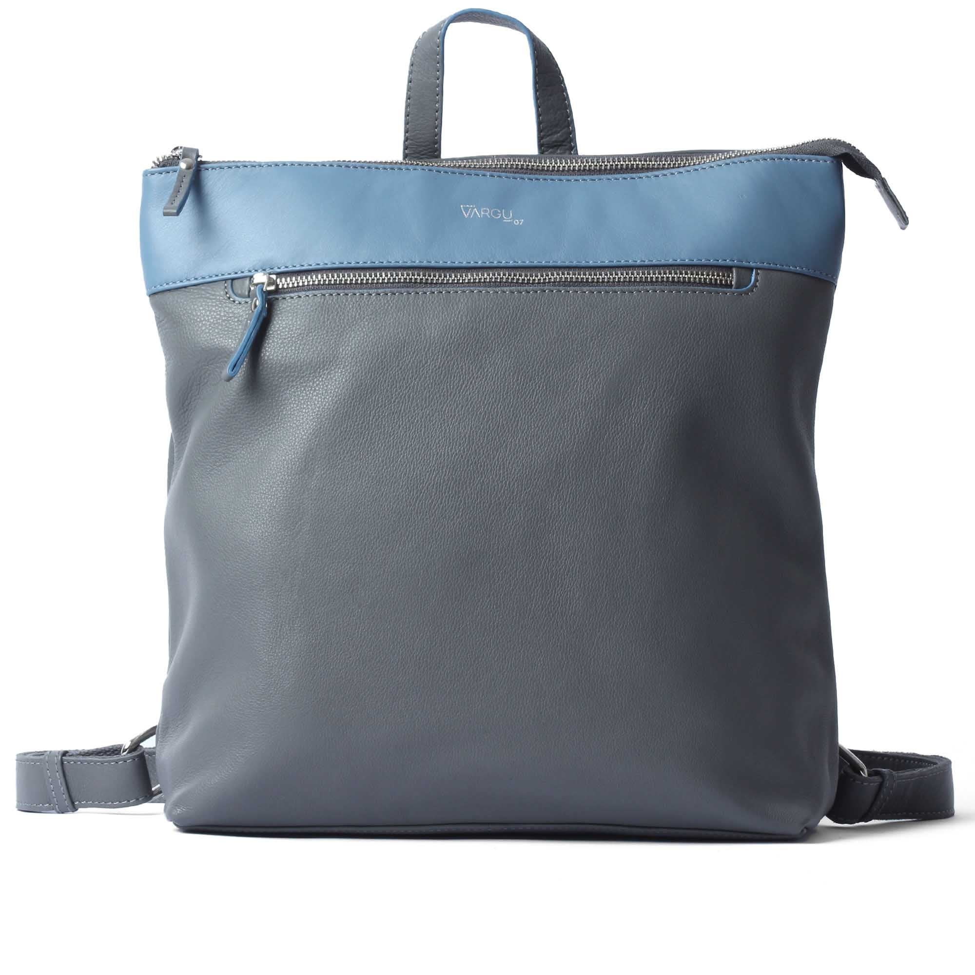 Vargu Femen 1 leather backpack women grey-sky blue