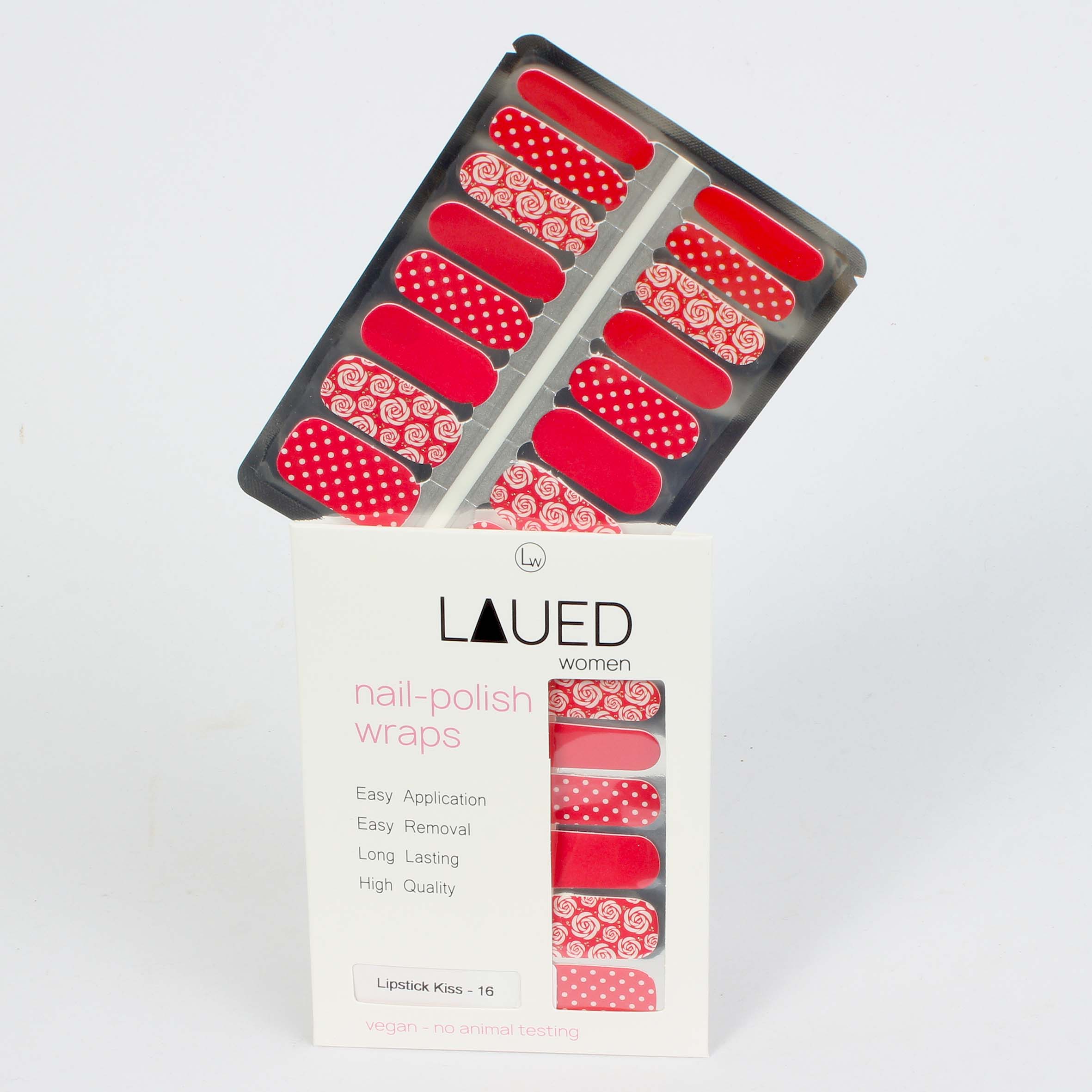 Laued Nagelfolien red lipstick kiss Verpackung