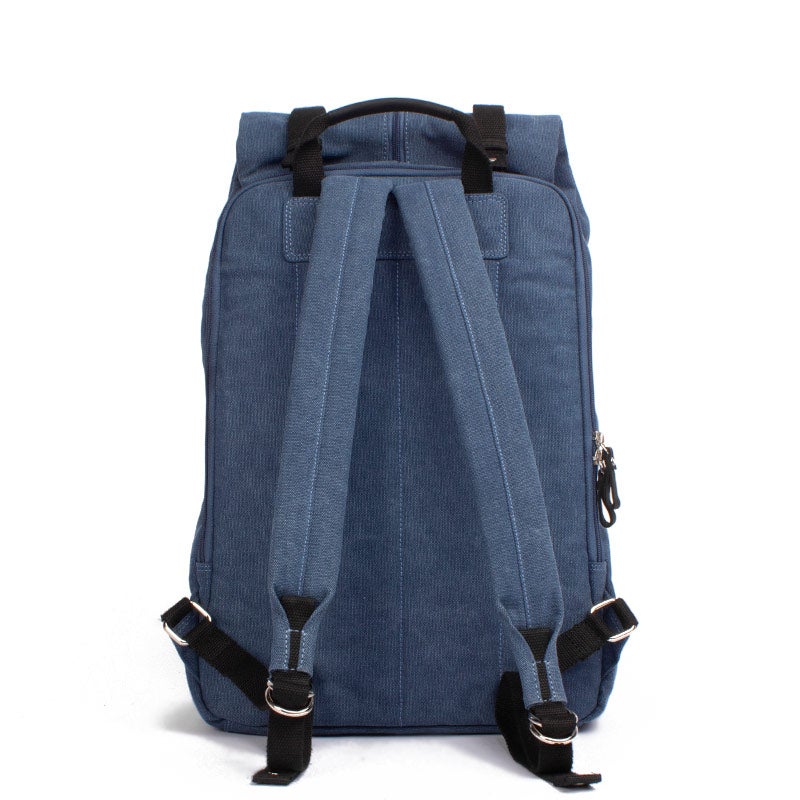 Margelisch Nemin 1 canvas denim Rolltoprucksack mit gepostertem Rücken Handarbeit