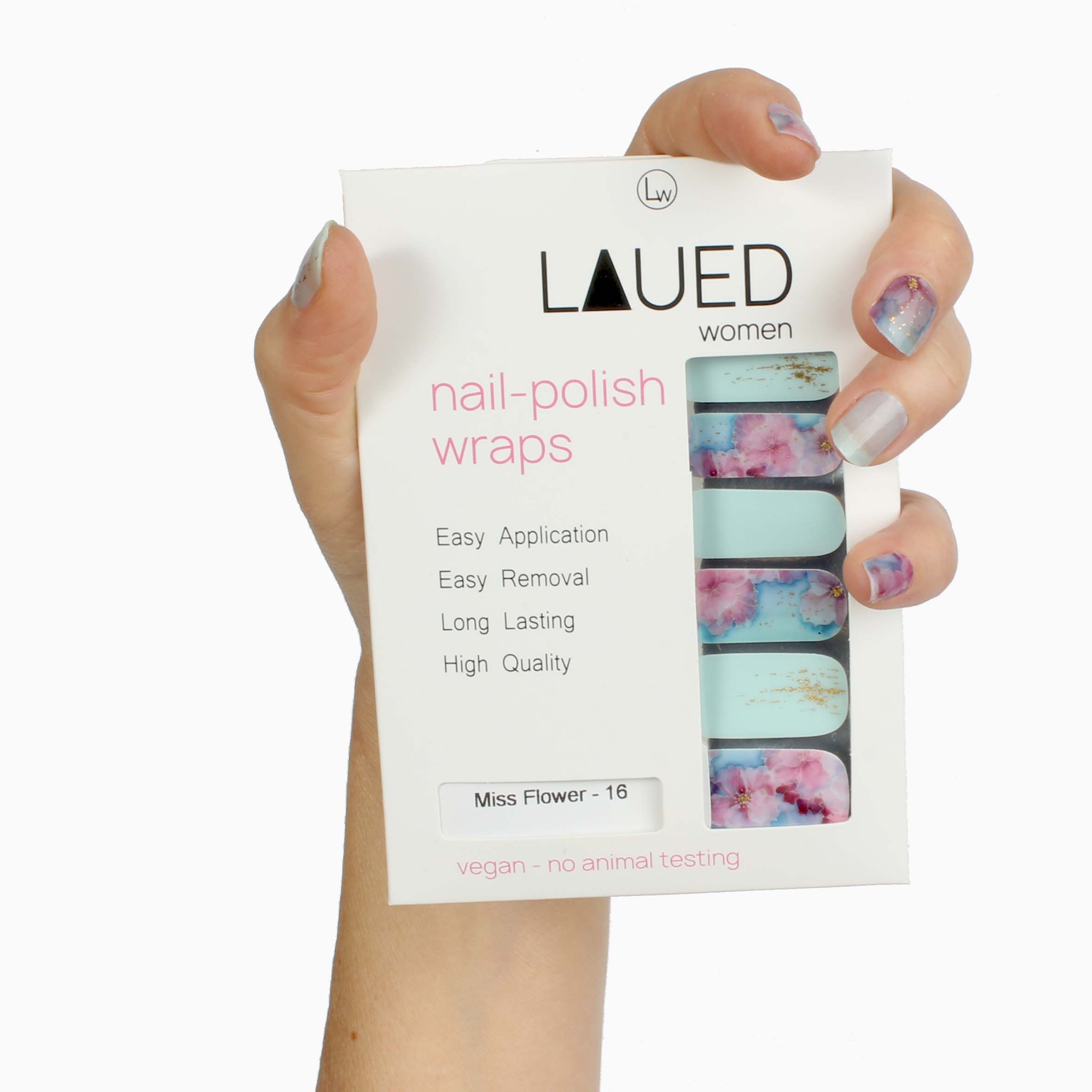 Laued nail wraps flower miss flower packaging