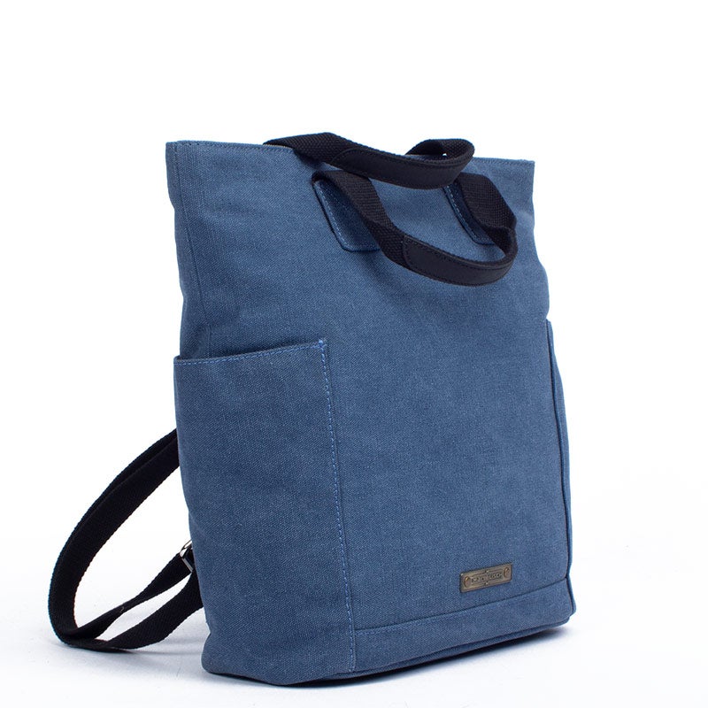 Margelisch Tacha 1 Canvas denim lady shopper backpack sideview