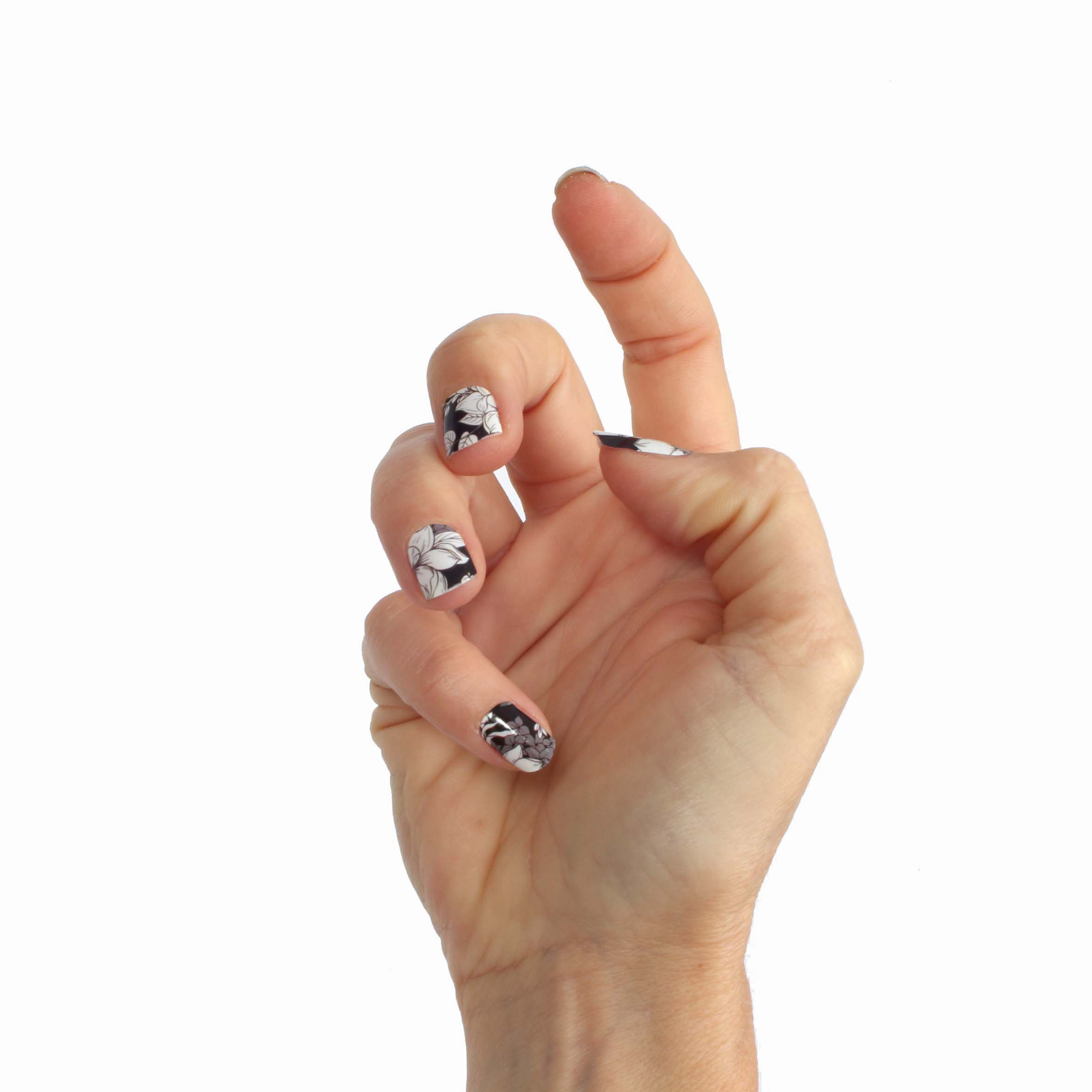 Laued films pour ongles-flower mood-black and white-main