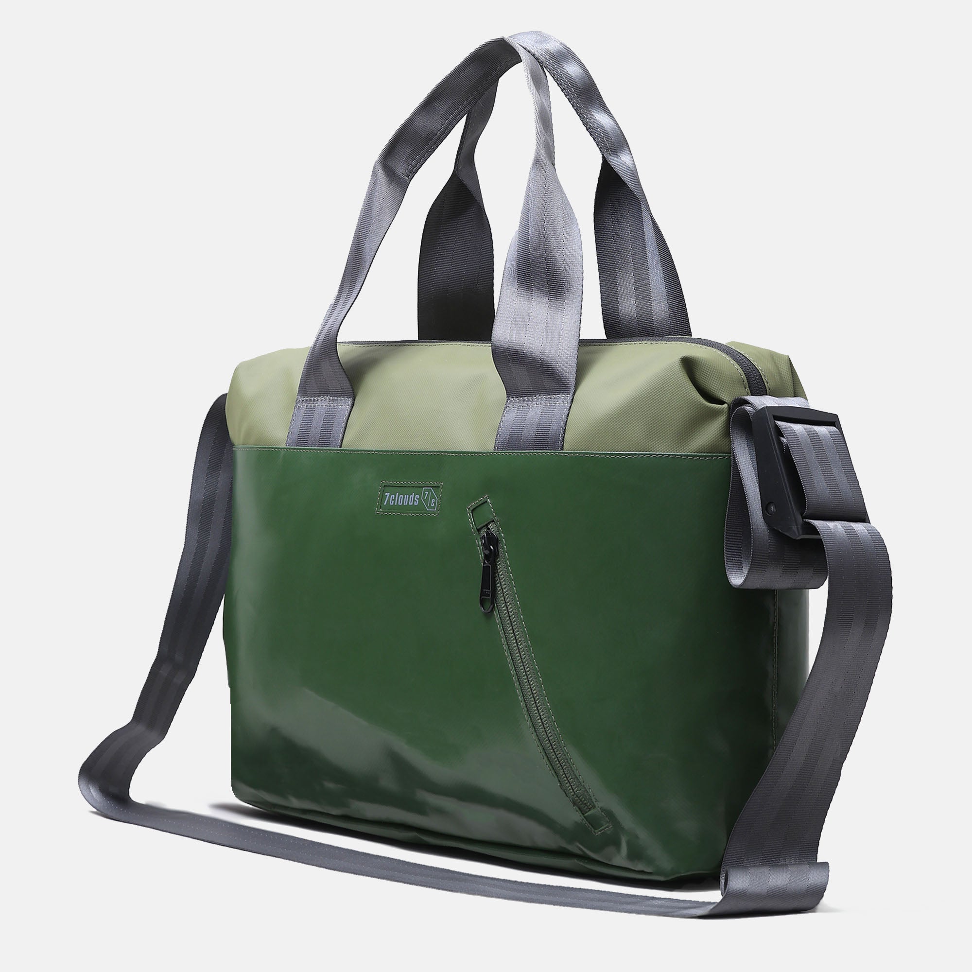 7clouds Erkan 7.1 black Laptop Messenger jungle green-mud green seitlich