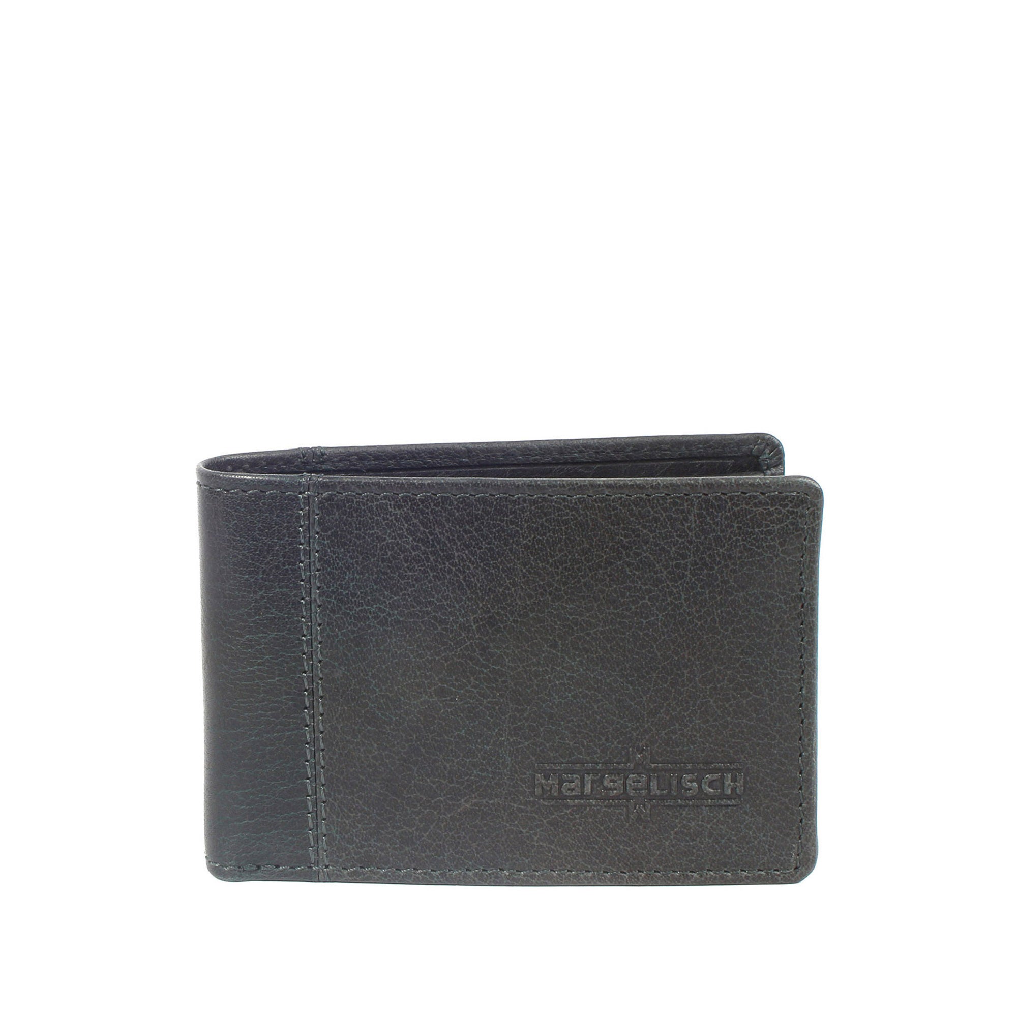 Margelisch rfid-leather wallet - Marcello 2 - steel blue Margelisch Marcello 2 sustainable RFID leather wallet for men frontview
