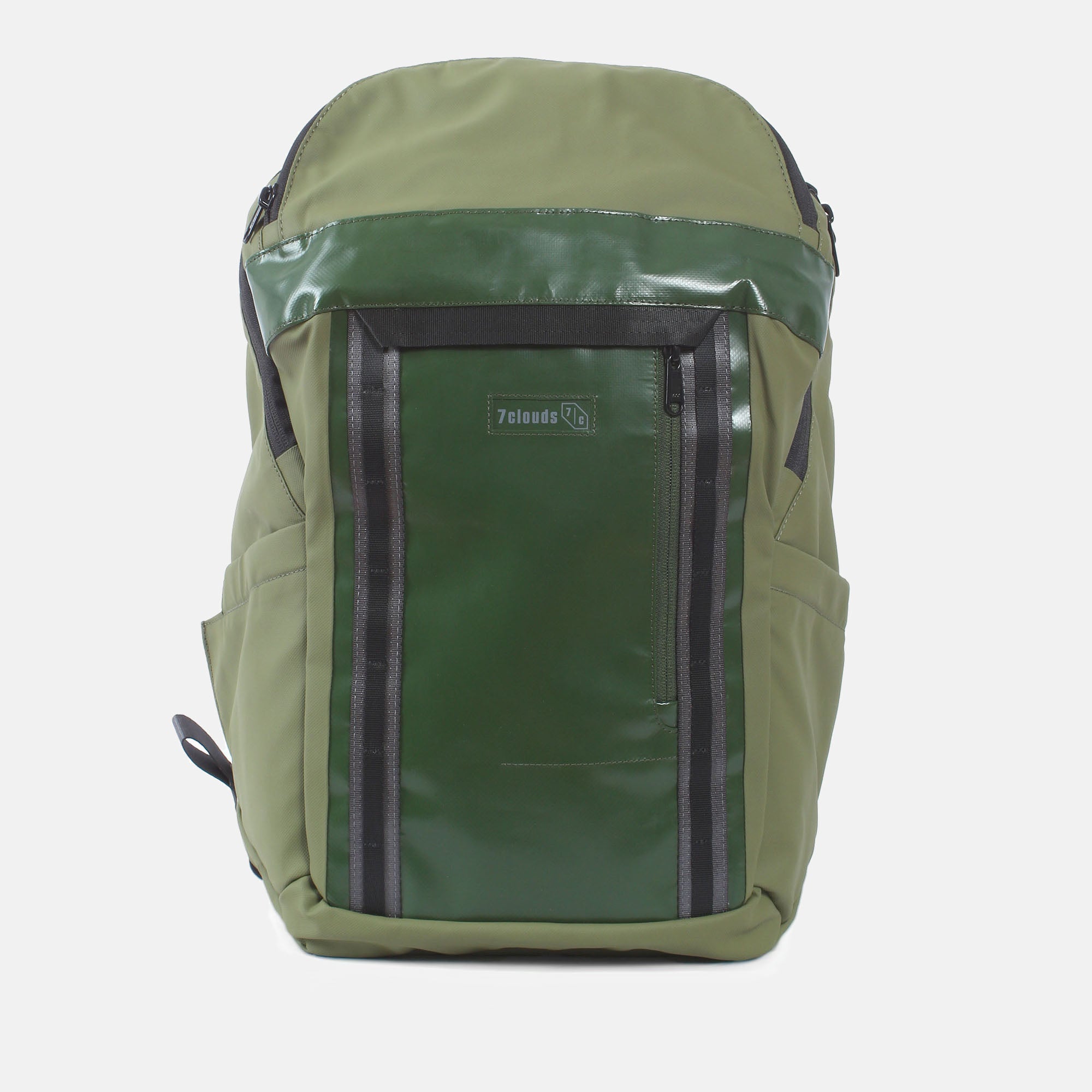 Suno 7.1 jungle green-mud green laptop backpack front view