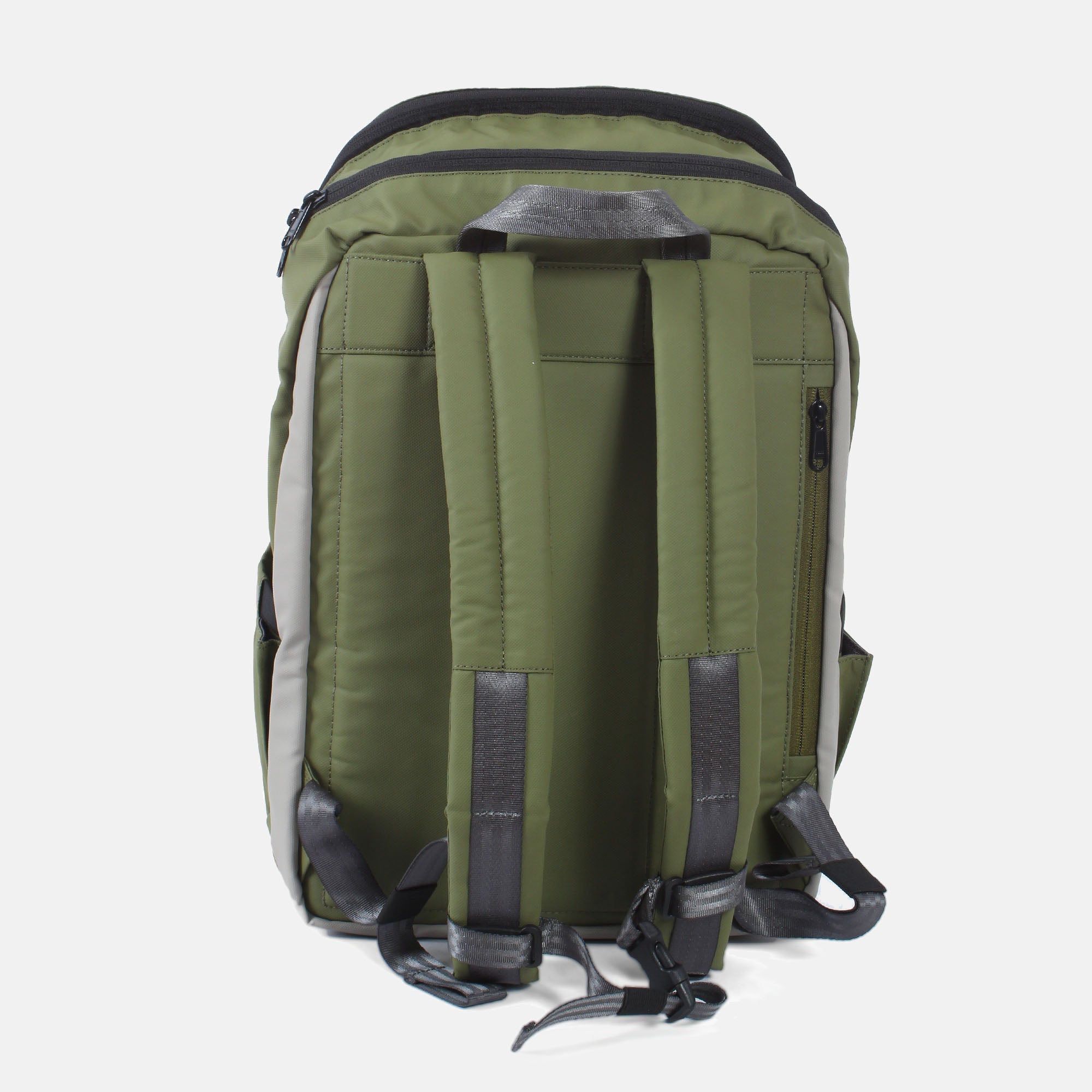 Suno 7.1 jungle green-mud green laptop backpack backside