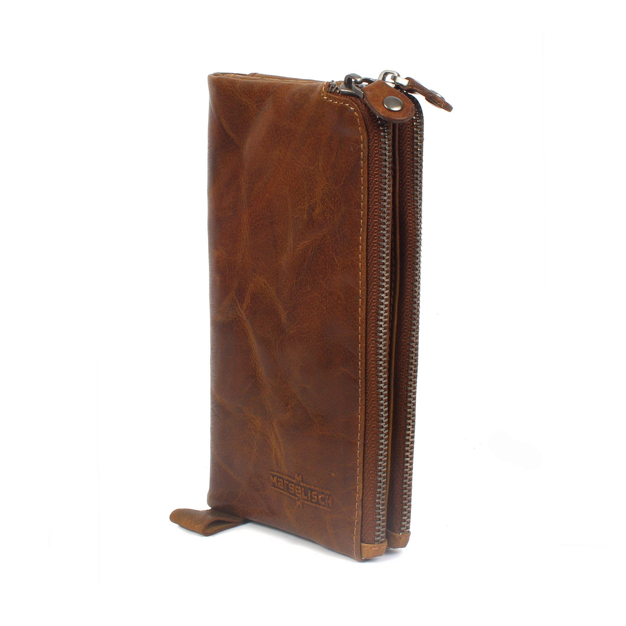 Margelisch London 2 sustainable RFID leather wallet side zipper