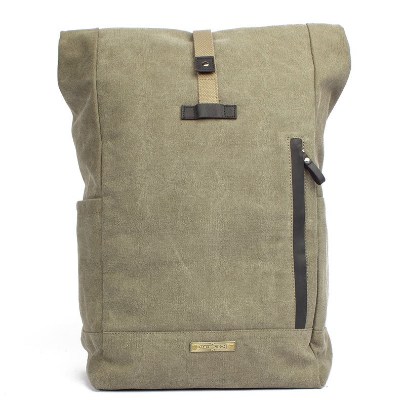 Margelisch Pavak 1 Canvas green sustainable student backpack front 