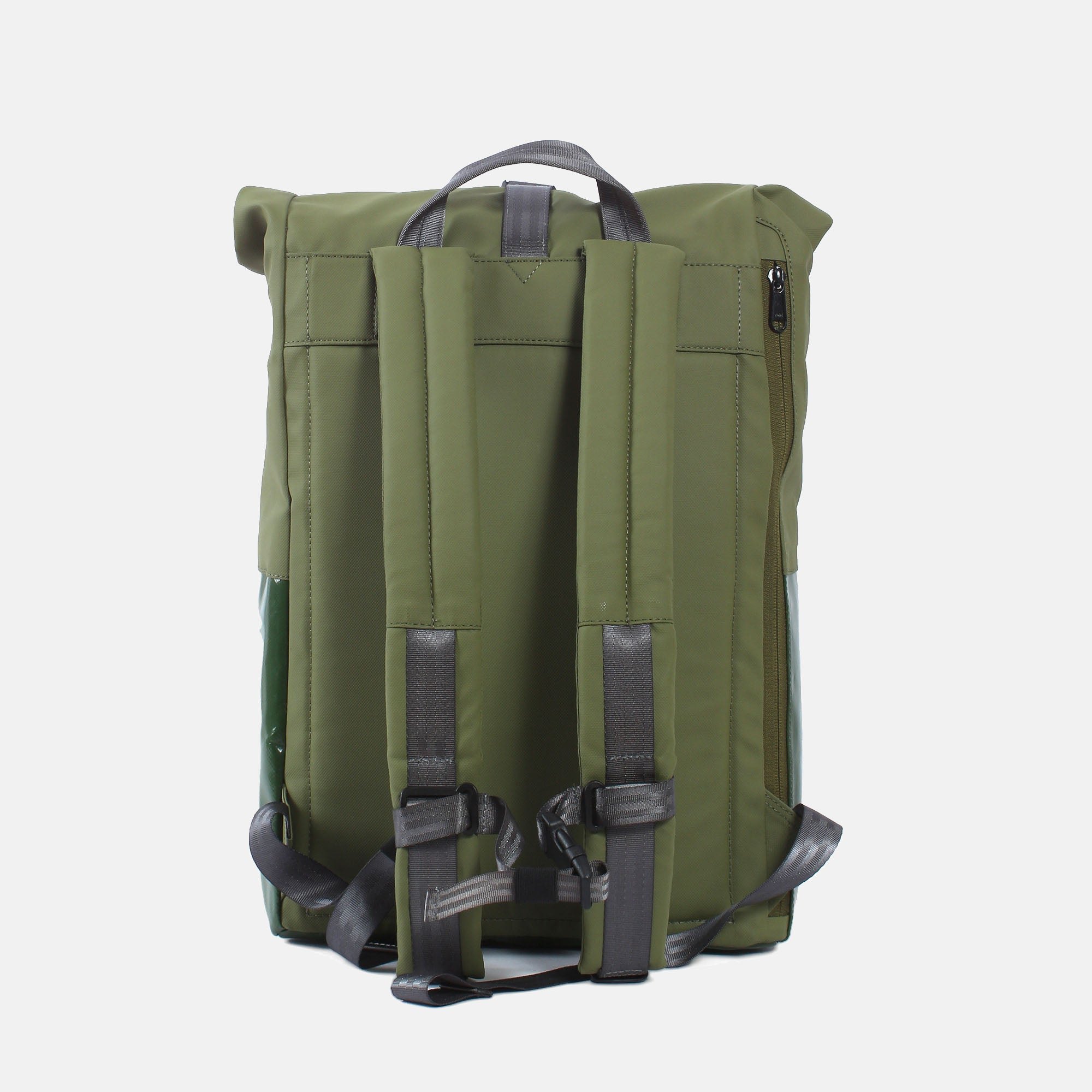 laptop backpack Nomo 7.1 jungle green-mud green backside