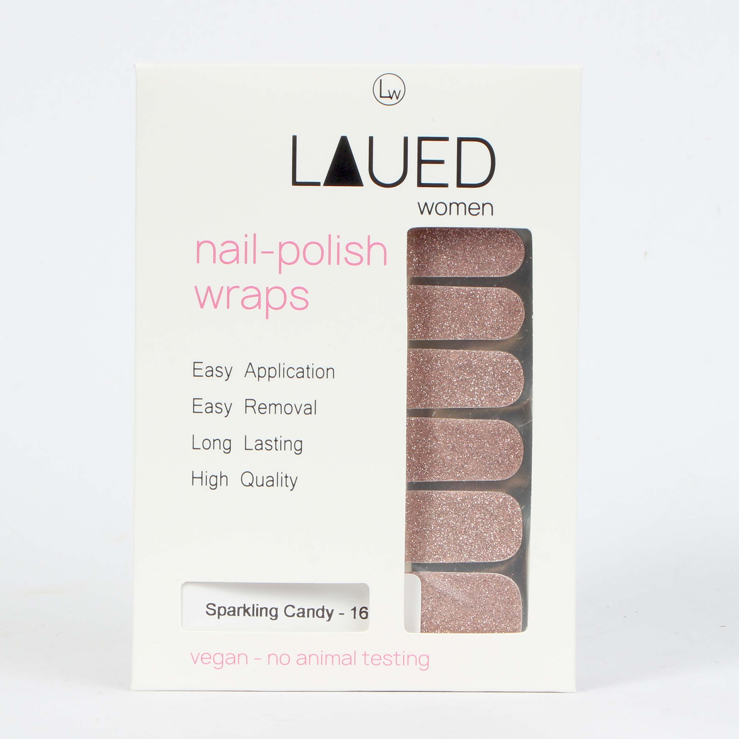 Laued Nagelfolien glitter sparkling candy Verpackung