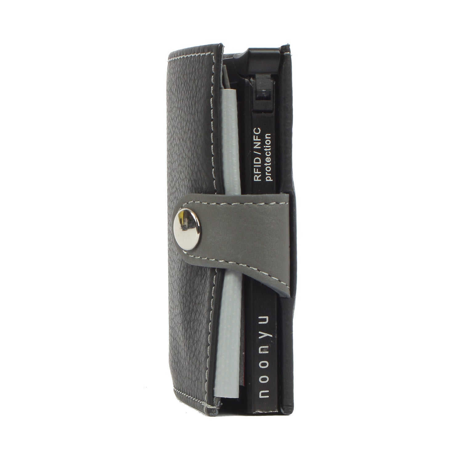 noonyu single leather rfid Börse black side