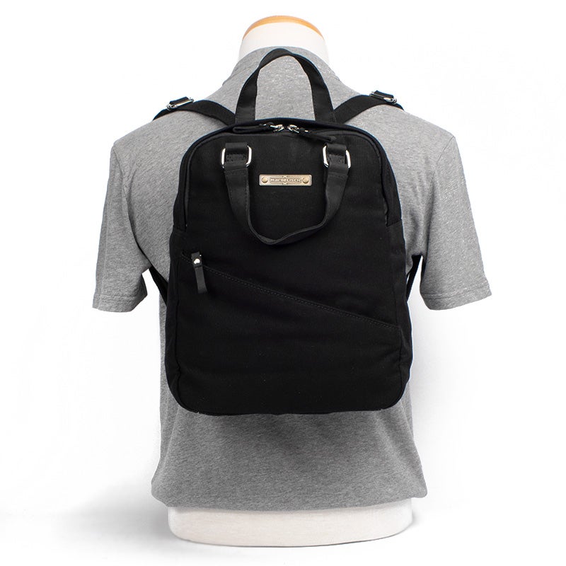 Margelisch Minu 1 canvas black sustainable lady backpack swiss design