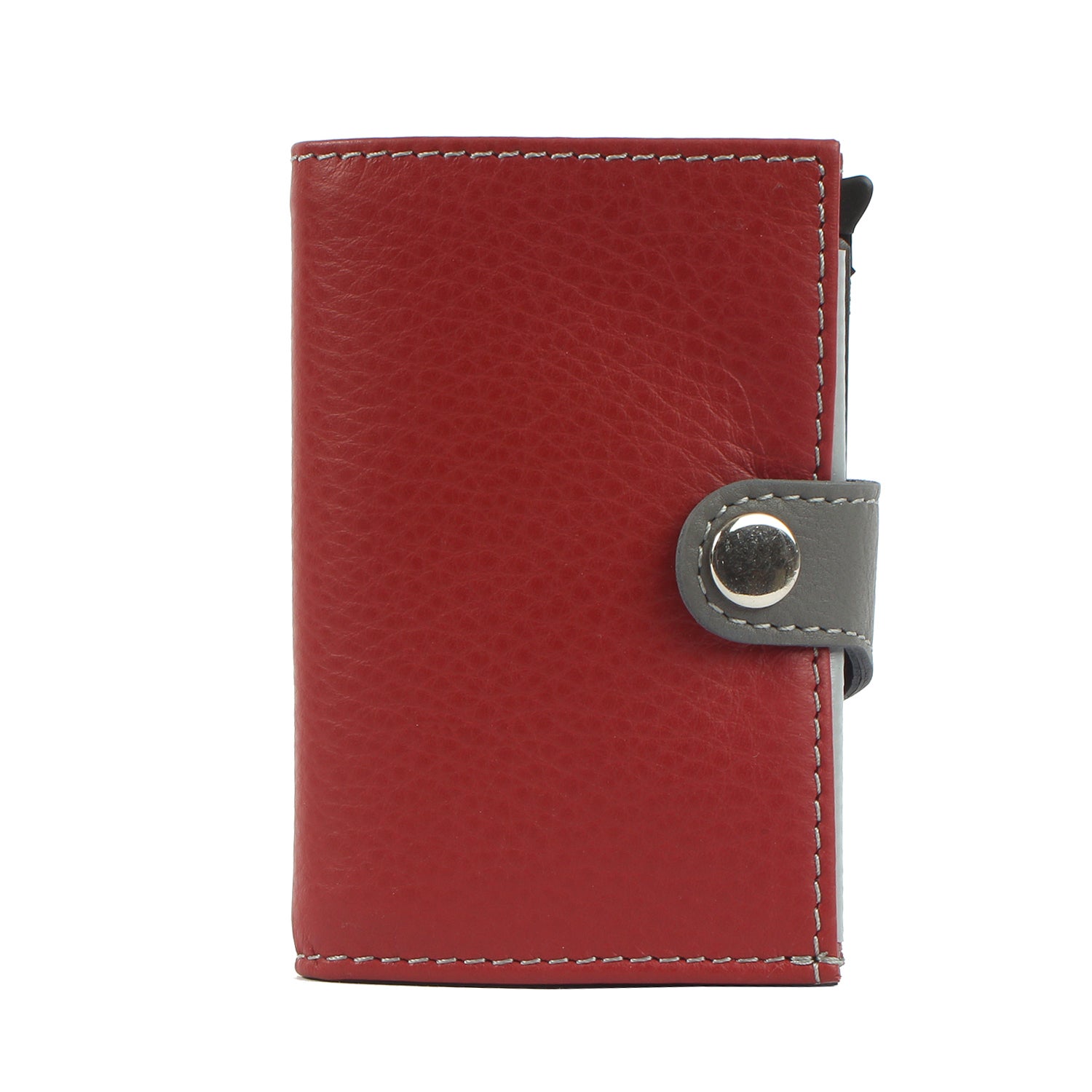 7clouds noonyu single leather  popup RFID wallet front wine