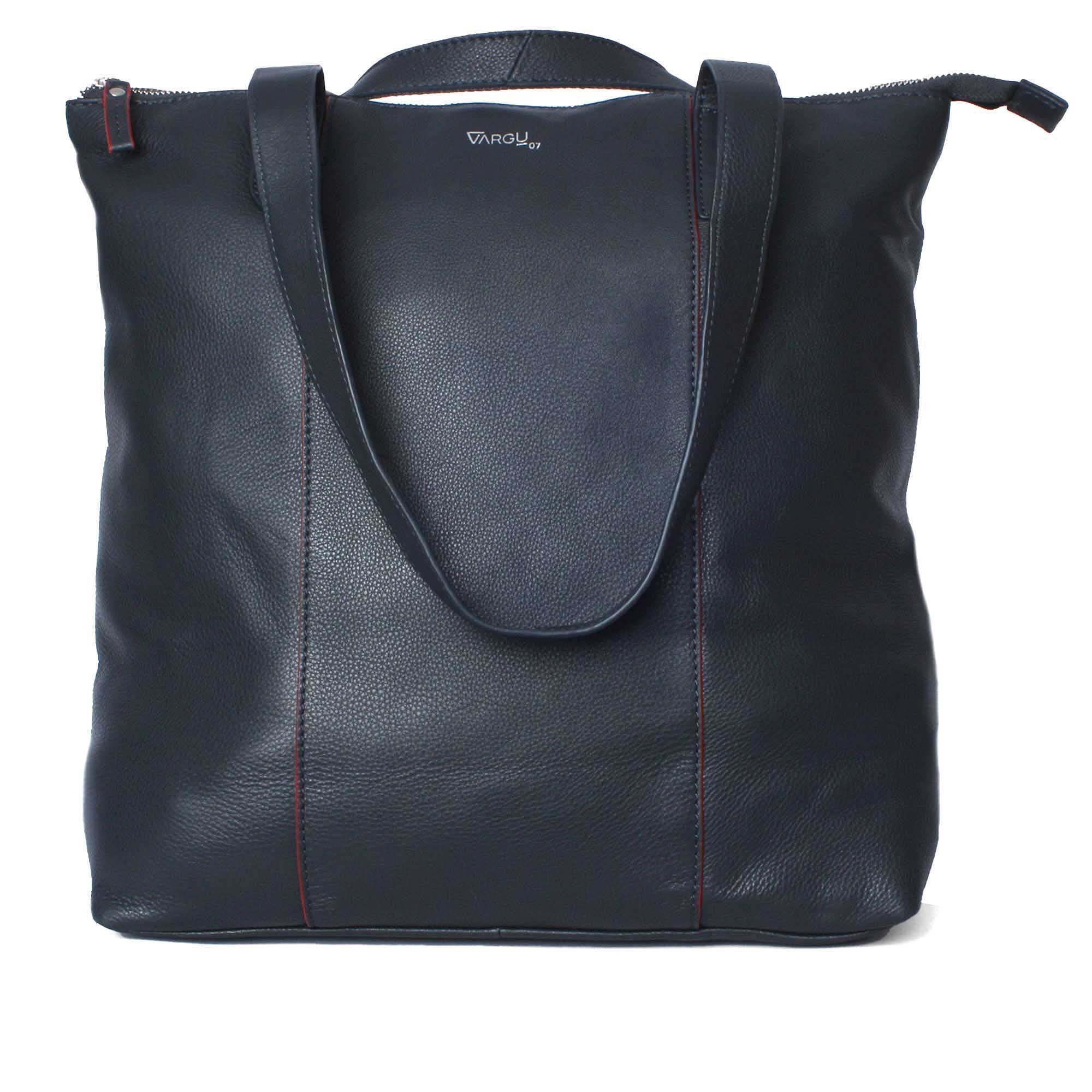 Vargu Hana 1 leather shopper backpack lady navy