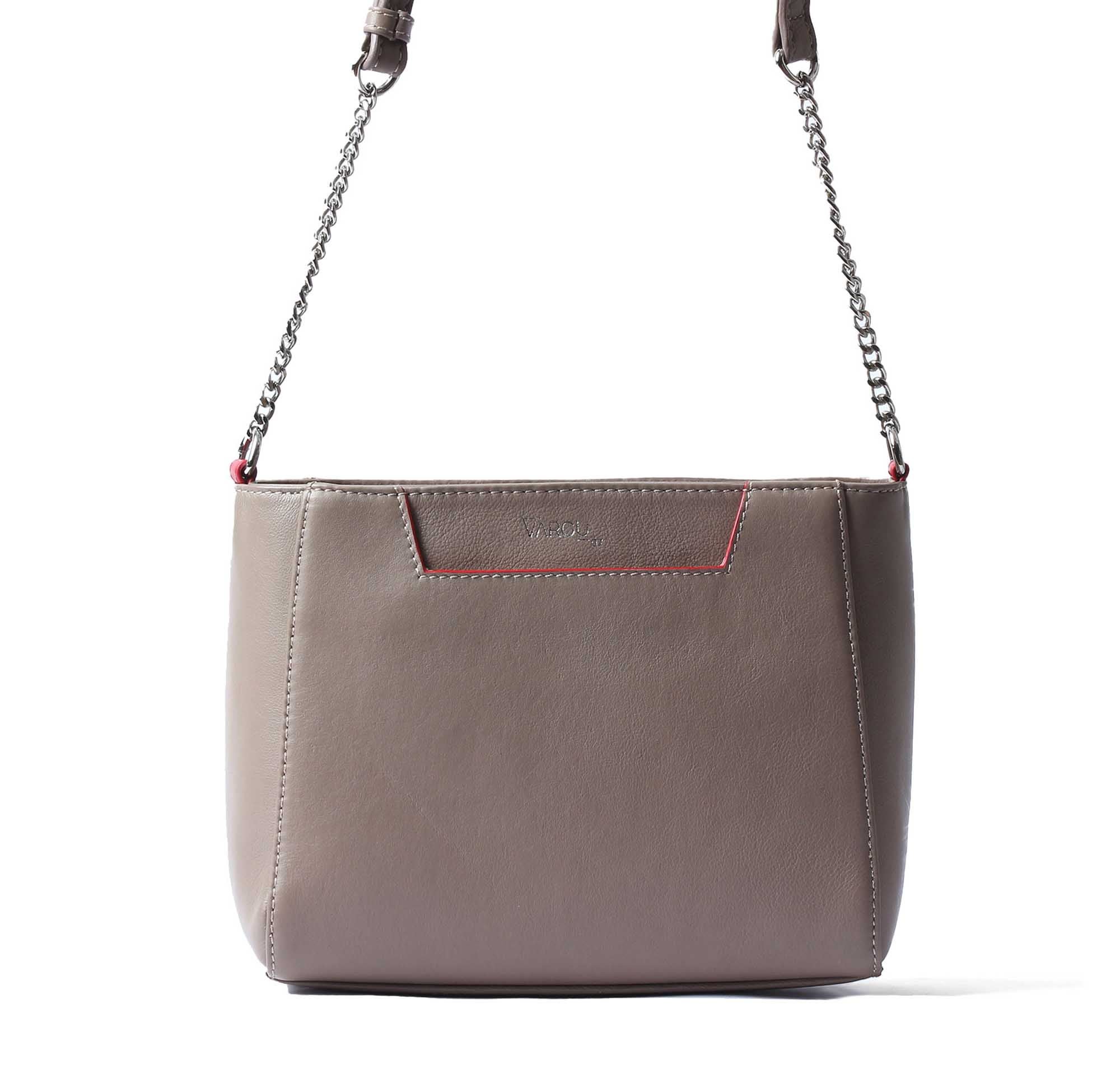 Vargu Akwoi 1 leather shoulder bag taupe