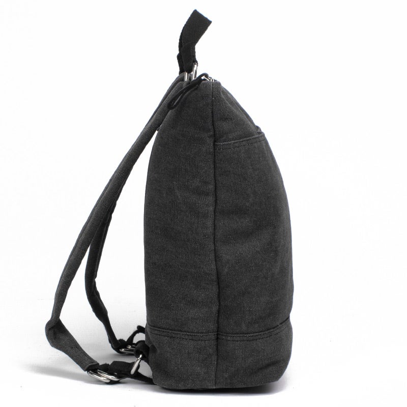 Margelisch Amini 1 canvas black, sustainable lady backpack, casual, students, sideview