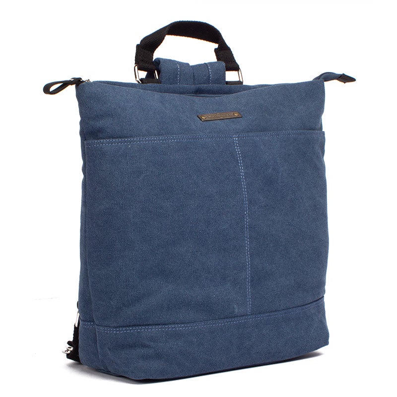 Margelisch Amini 1 denim blue, sustainable ladybackpack, laptopbackpack, vegetable tanned leather applications