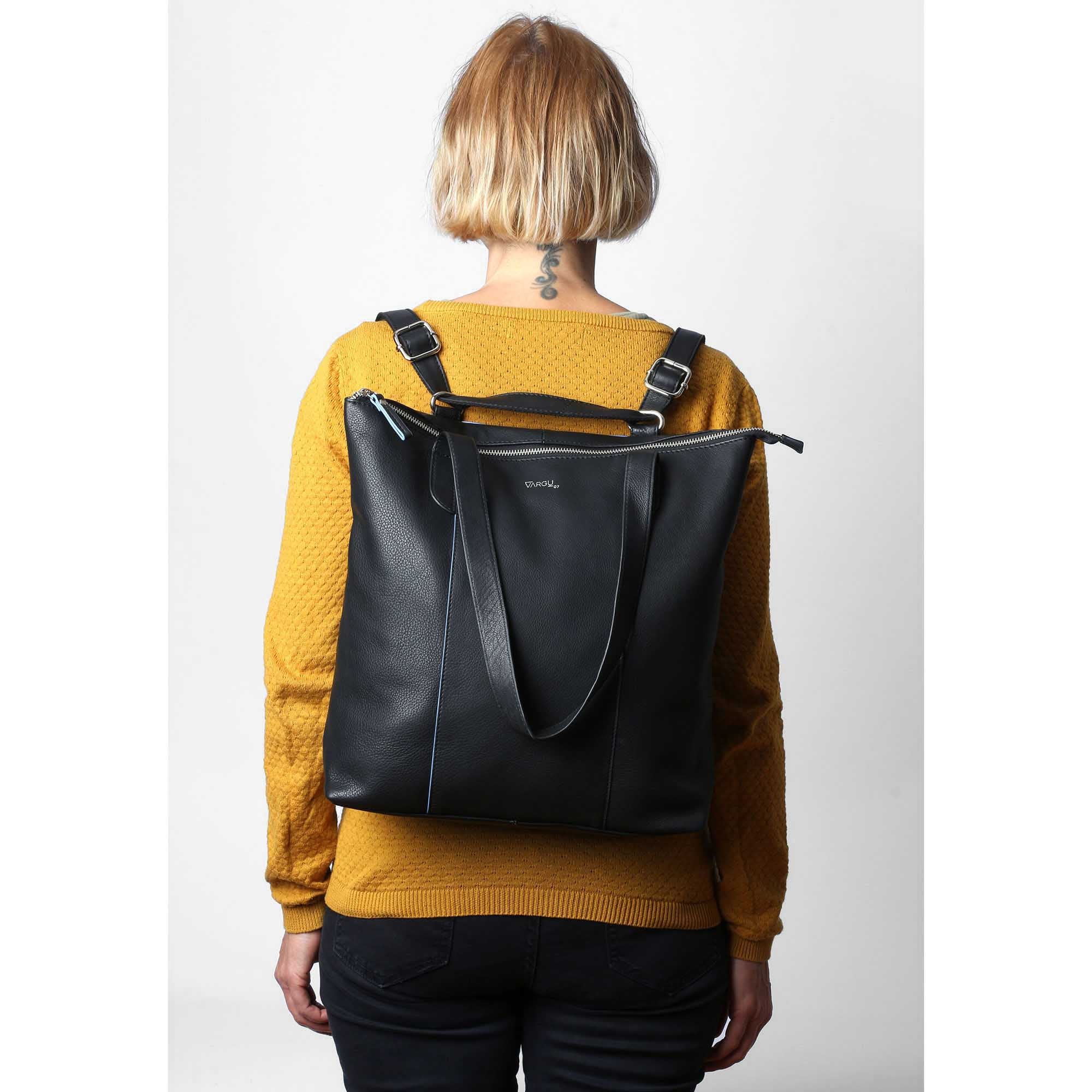 Vargu Hana 1 leather shopper backpack lady black mood