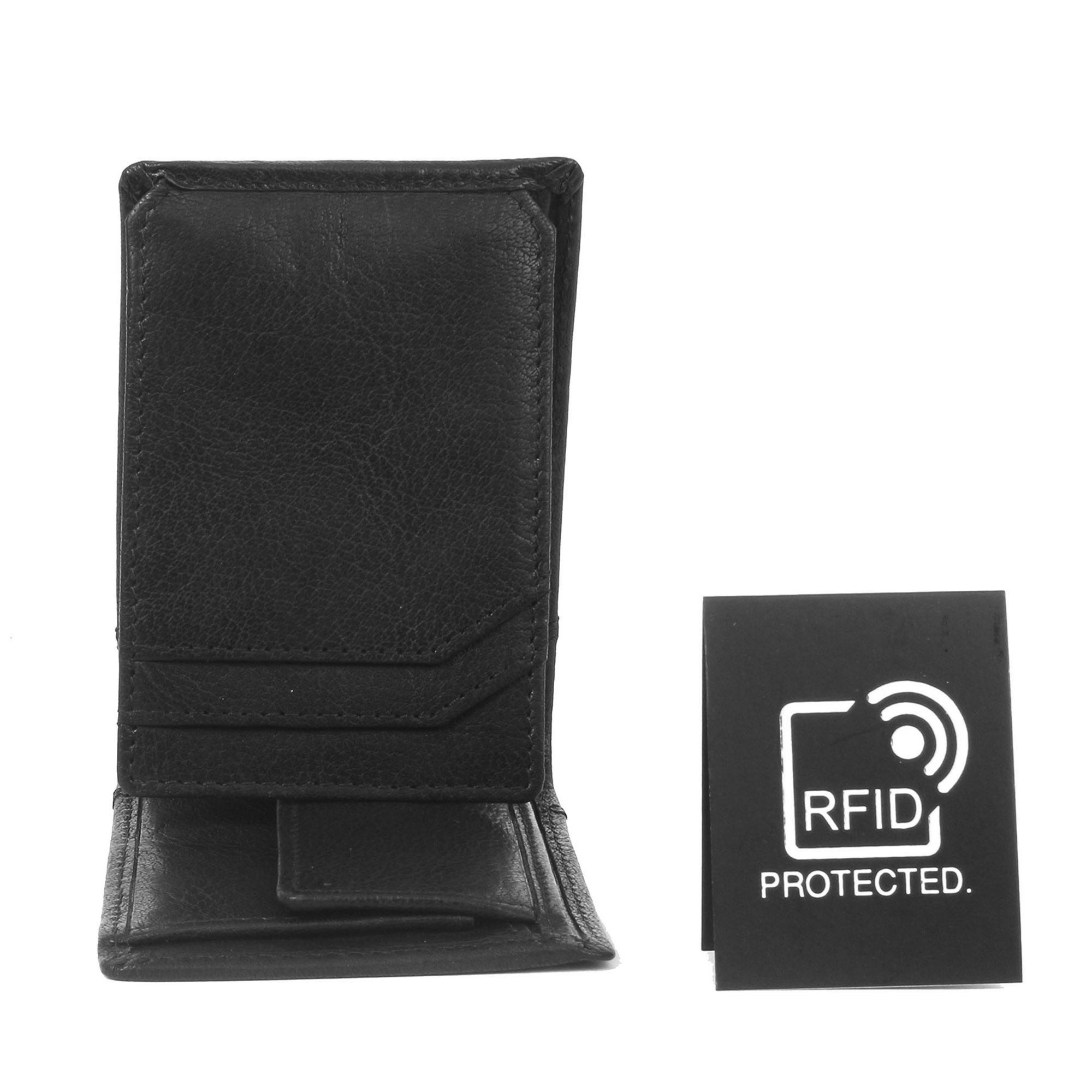 Margelisch Marcello 2 nachhaltige RFID mini Lederbörse für Männer innen Kartenfächer