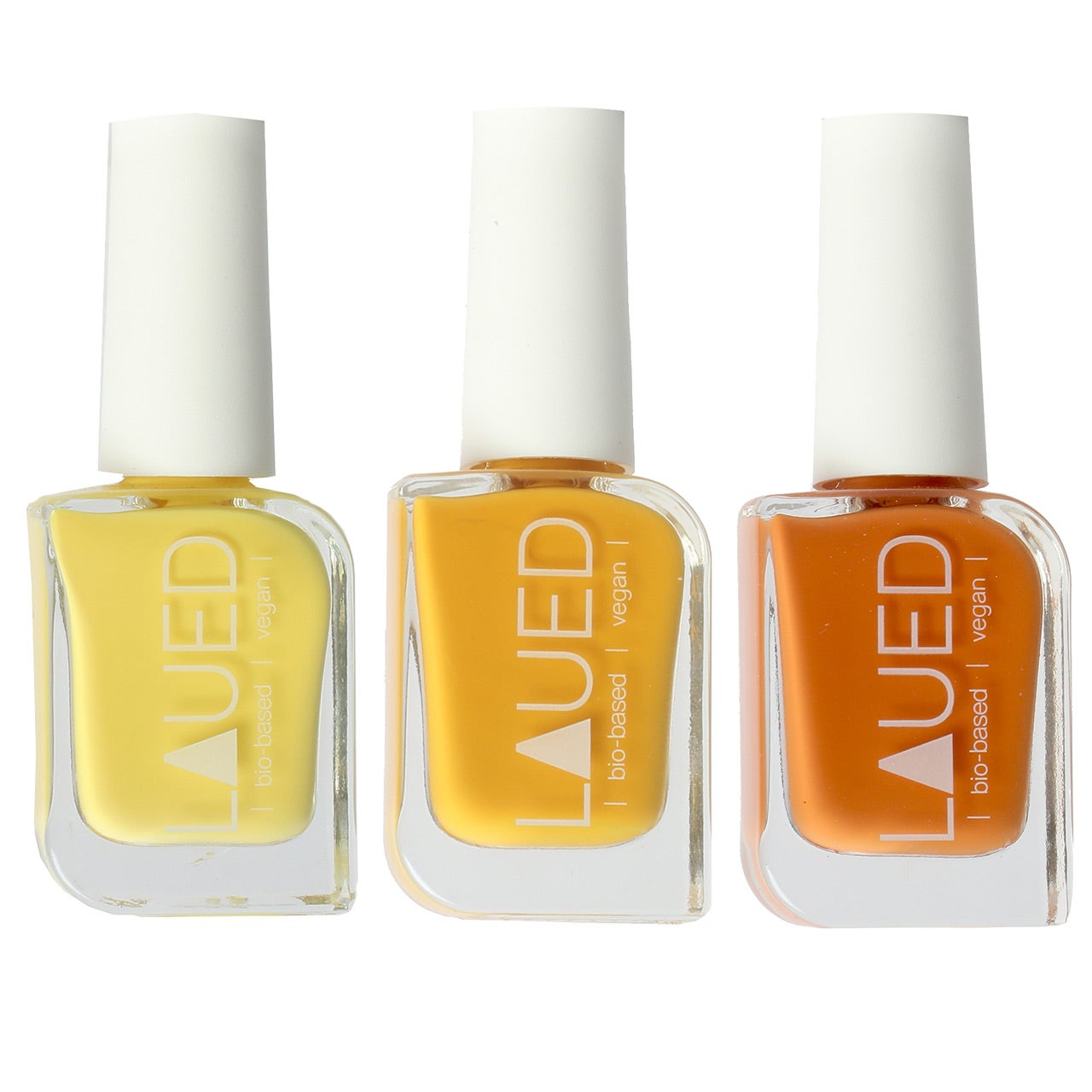 LAUED - Sunrise 01-02-03 / Set 3 Laued nailpolish bio-based vegan set 3 yellow orange