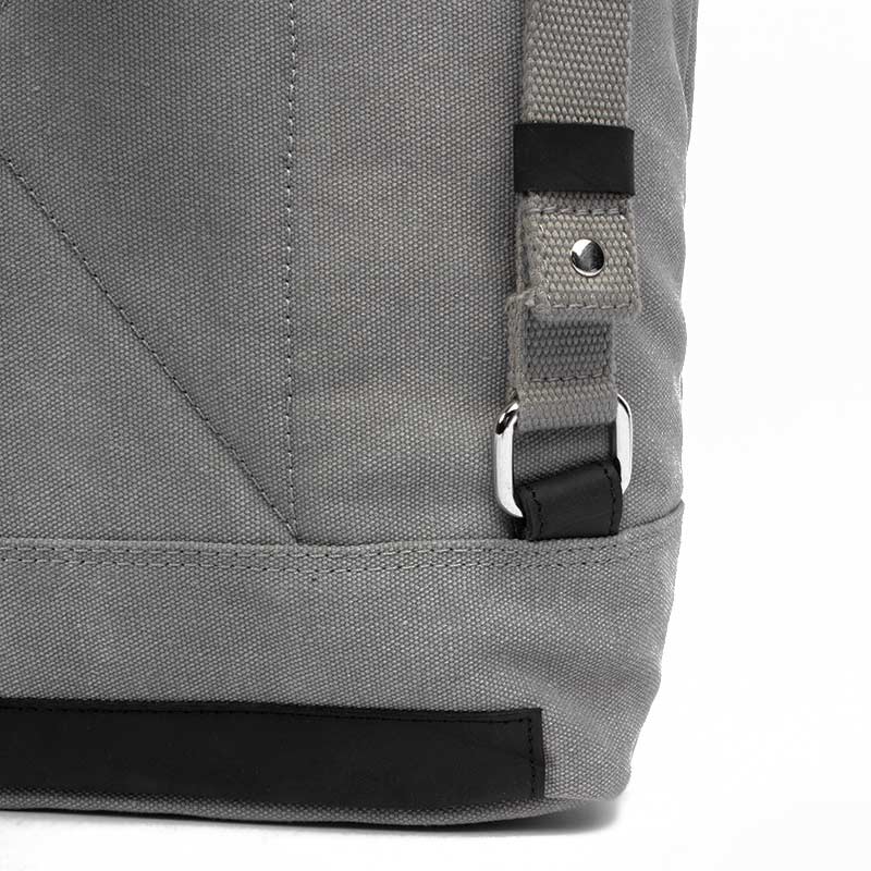 Margelisch Amini 1 canvas grey sustainable laptopbackpack shoulderhandles detail