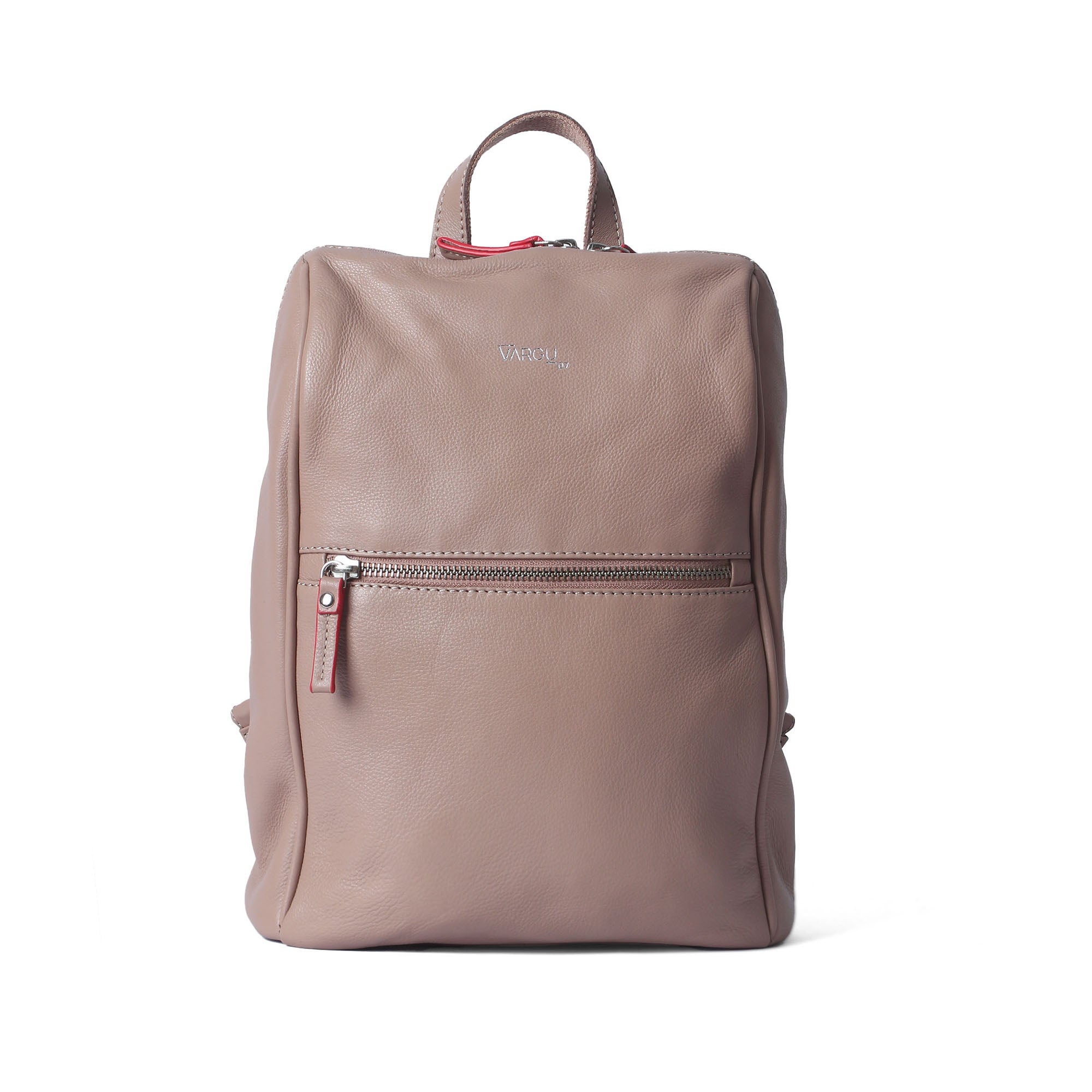 VARGU Lexa 1 peach Lederrucksack Frontansicht