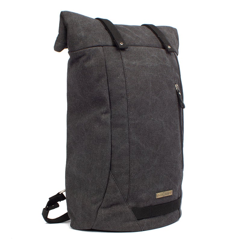 Margelisch Mevoc 1 canvas charcoal sustainable rolltop student backpack