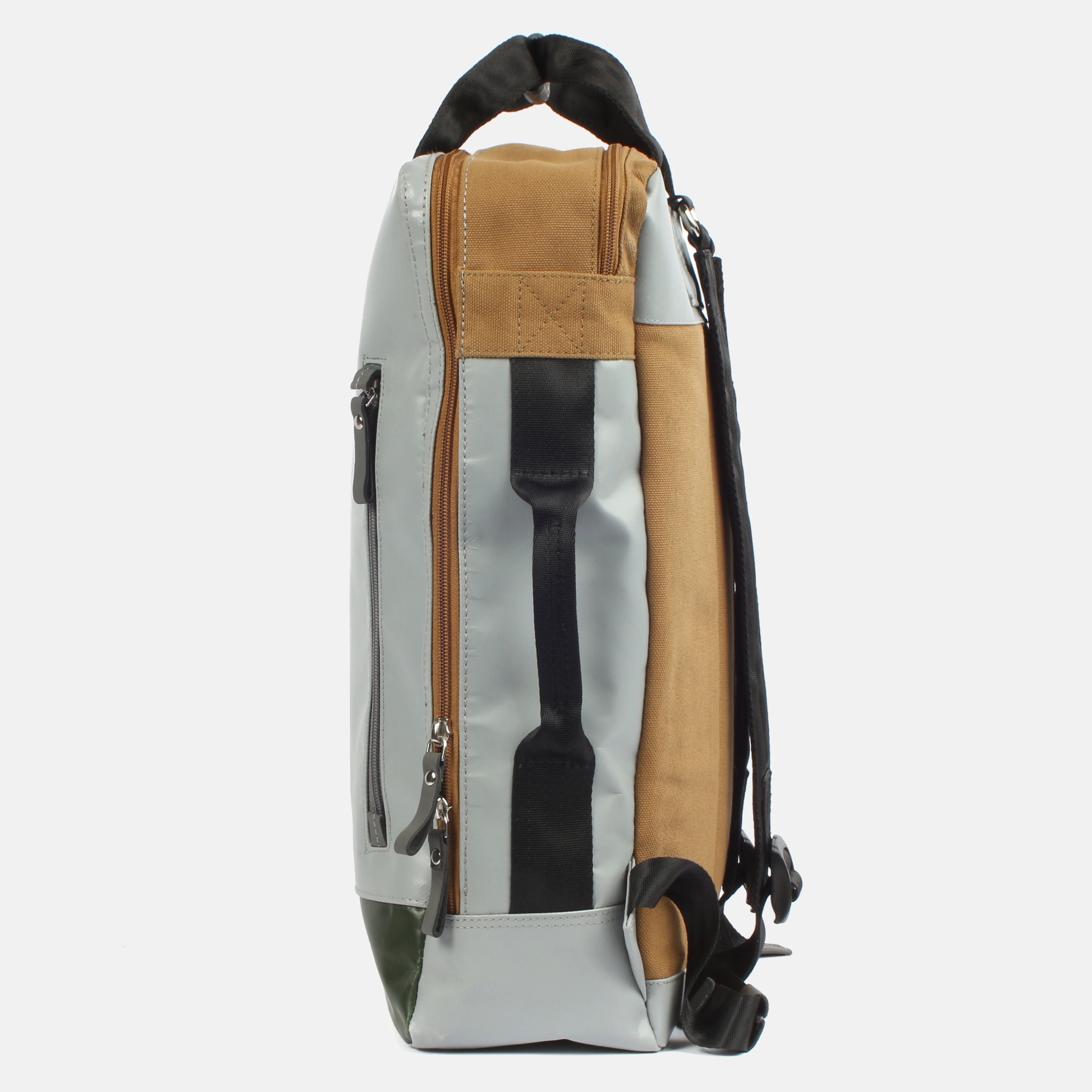 7clouds Agal 7.2M_grey-junglegreen-khaki_side 7clouds Agal 7.2 M grey-junglegreen-khaki Laptoprucksack Seite