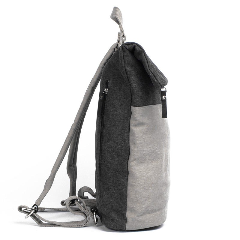 Margelisch Ulom 4 Canvas charcoal grey sustainable laptopbackpack sideview