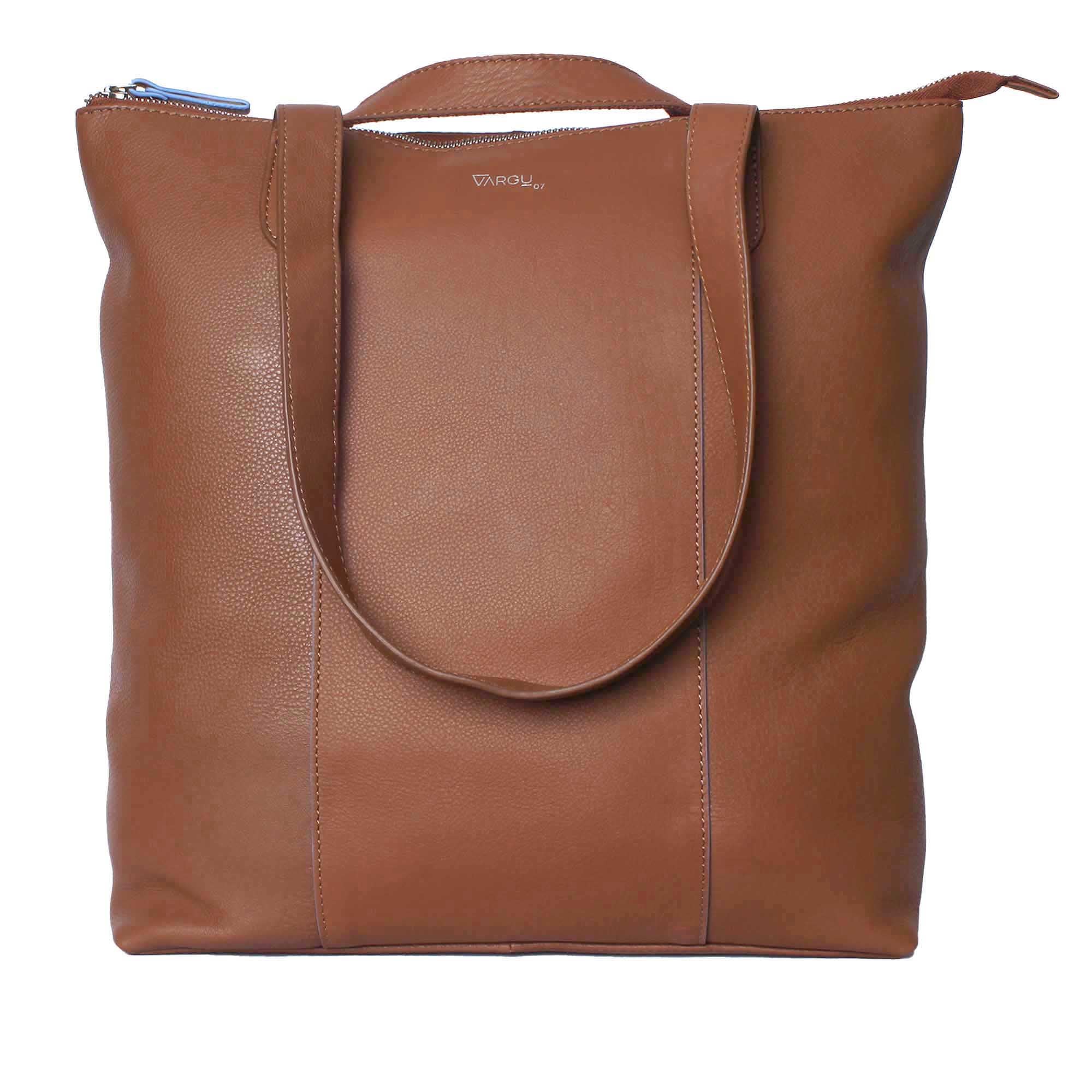 HANA 1 tan Vargu Hana 1 leather shopper backpack lady tan