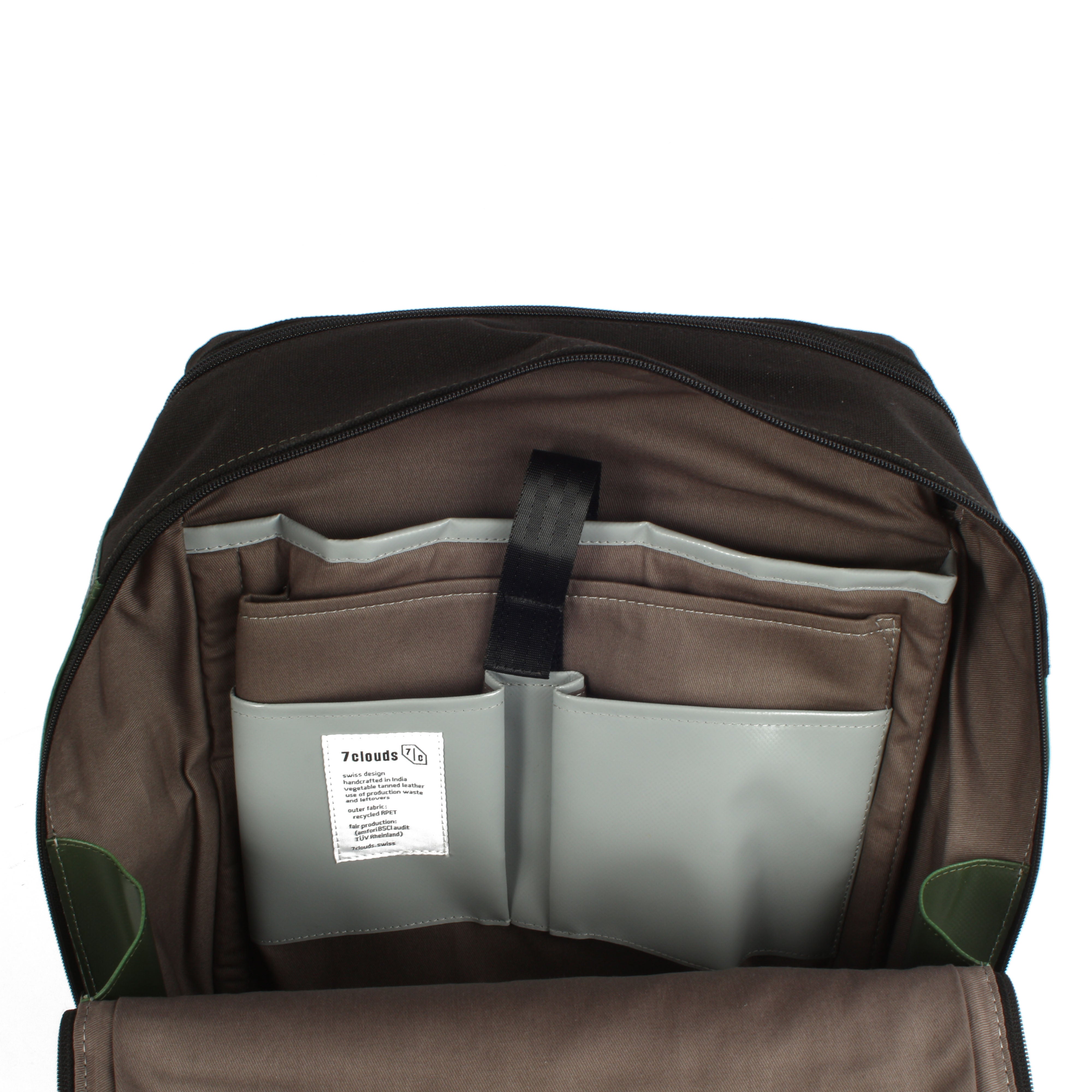 7clouds Agal 7.2M junglegreen laptopbackpack inside laptoppocket