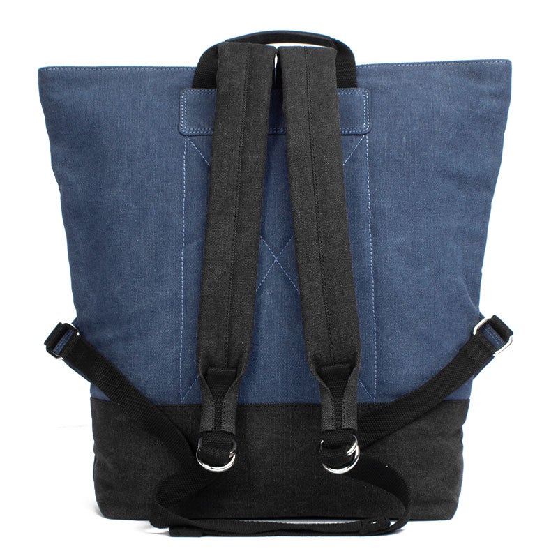 Margelisch Yoko 1 canvas denim charcoal shopper backpack padded back